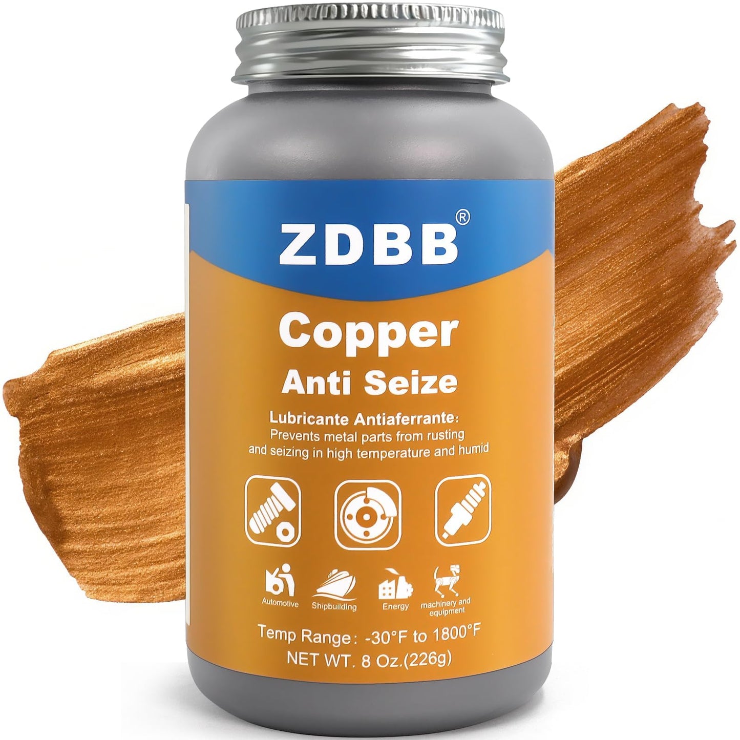 ZDBB Brake Silicone Grease Brake Caliper Guide Pin Lubricant High Temperature Caliper & Pad Lube, Waterproof, Safe for Rubber O-Rings Automotive Grease for Quiet & Smooth Braking 1oz (1-Pack)