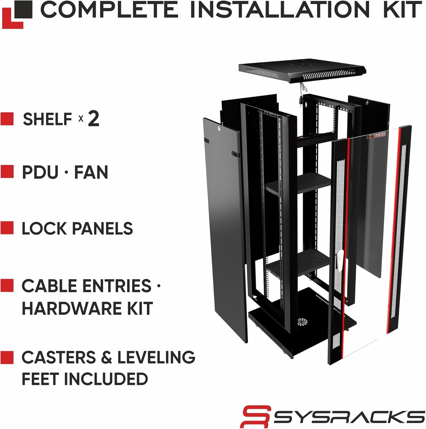 18U Wall Mount Home Lab Server Rack – 19" Locking Network Cabinet, 18" Deep Router & AV Rack with Fan, PDU and Shelf for NAS, Switches and Home Network Equipment