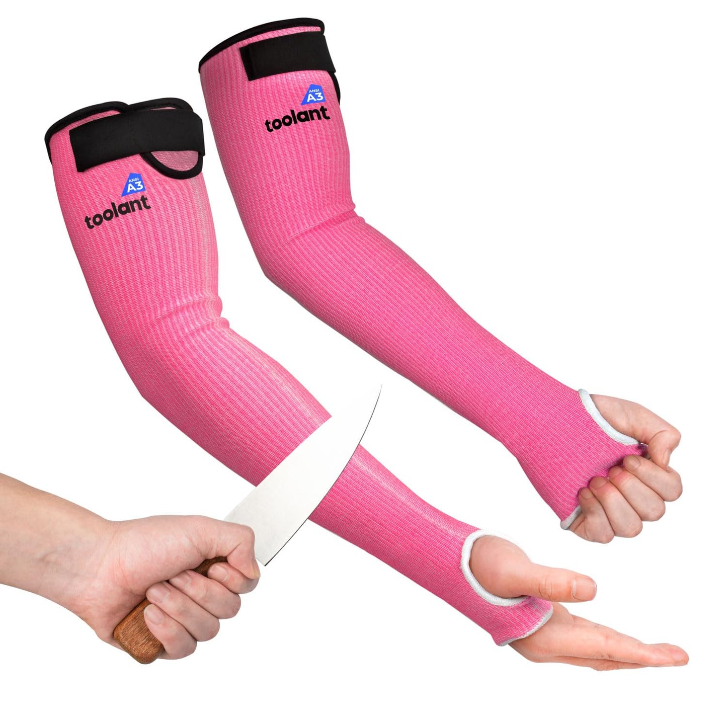 OriStout Cut Resistant Farmers Sleeves with Thumb Hole, Arm Protectors for Thin Skin and Bruising, for Gardening, Welding, Kitchen, Arm Guards for Biting, Pet Grooming, Grey, 1 Pair