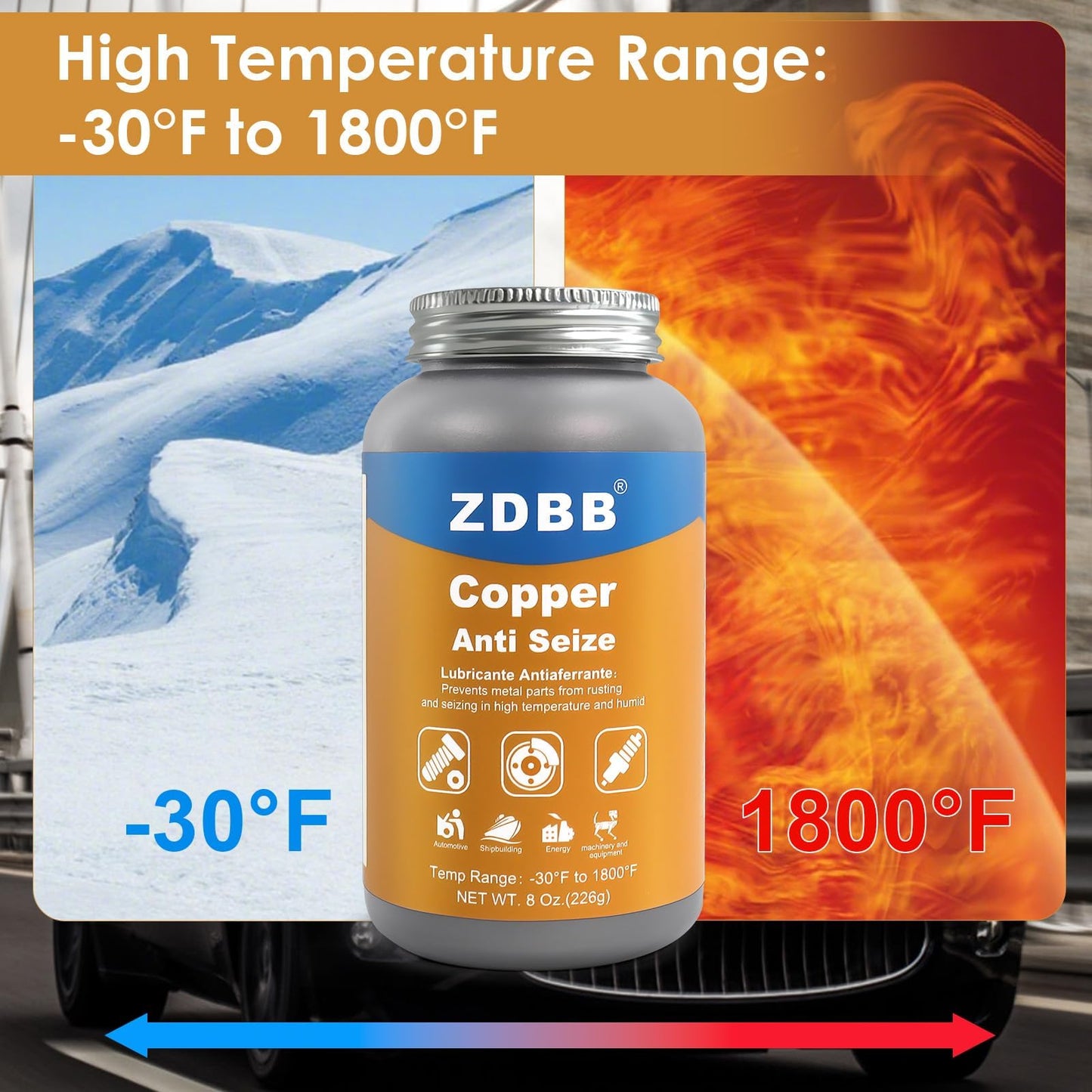 ZDBB Brake Silicone Grease Brake Caliper Guide Pin Lubricant High Temperature Caliper & Pad Lube, Waterproof, Safe for Rubber O-Rings Automotive Grease for Quiet & Smooth Braking 1oz (1-Pack)