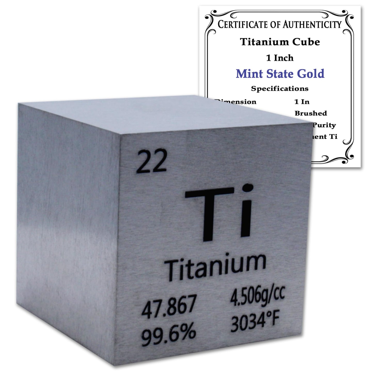 99.95% Pure 1" Inch Copper Cube - Element Design with Certificate of Authenticity