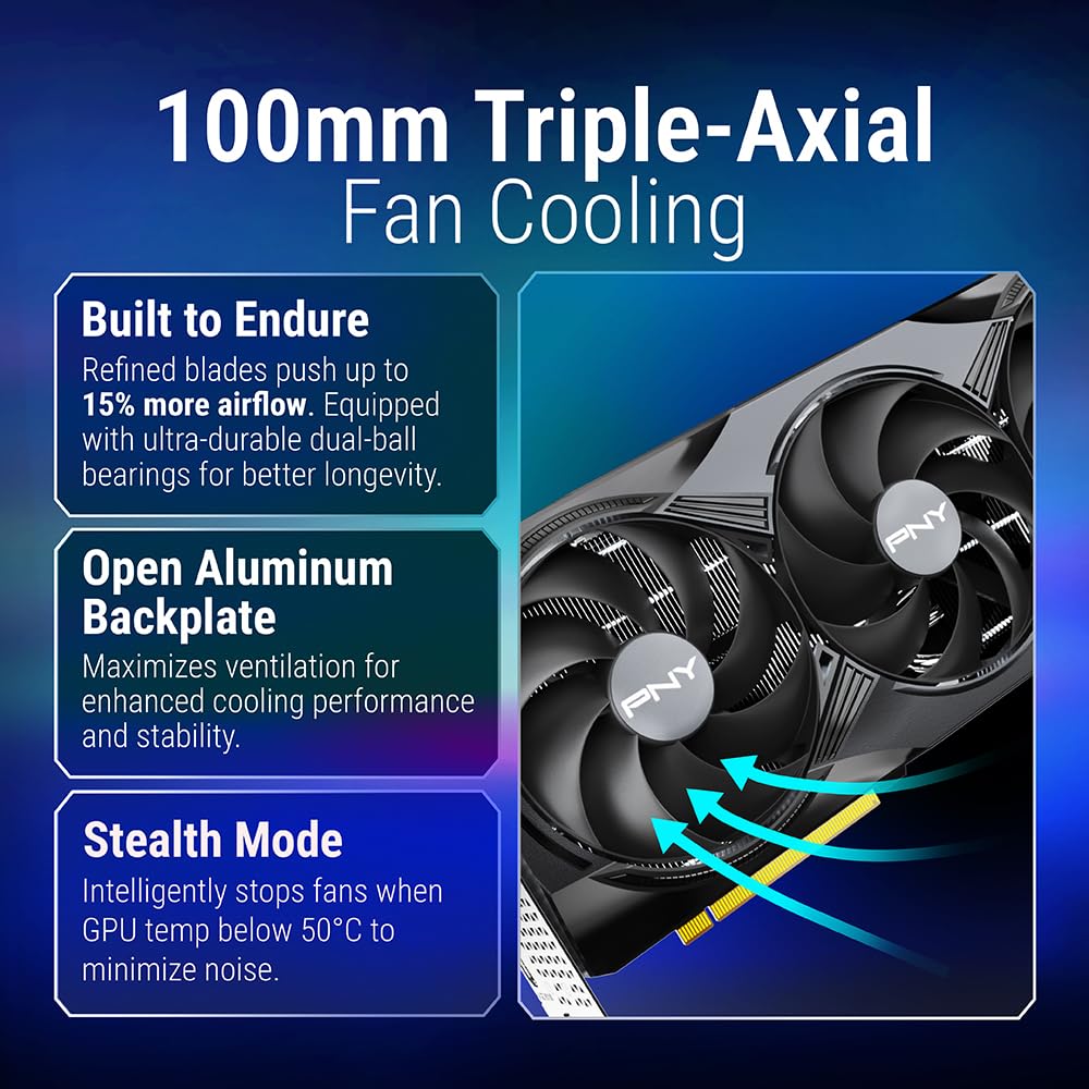 PNY NVIDIA GeForce RTX™ 5080 OC Triple Fan, Graphics Card (16GB GDDR7, 256-bit, Boost Speed: 2730 MHz, PCIe® 5.0, HDMI®/DP 2.1, 2.99-Slot, NVIDIA Blackwell Architecture, DLSS 4)