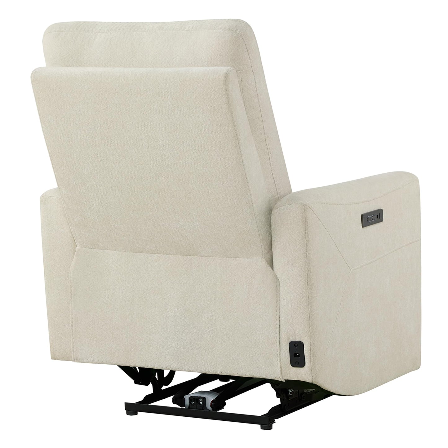 CHITA Genuine Leather Power Recliner Chair for Adults, Electric Wall Hugger Recliner for Small Spaces, Modern Living Room and RV Recliner Chair with Adjustable Power Headrest & Charging Ports, Brown