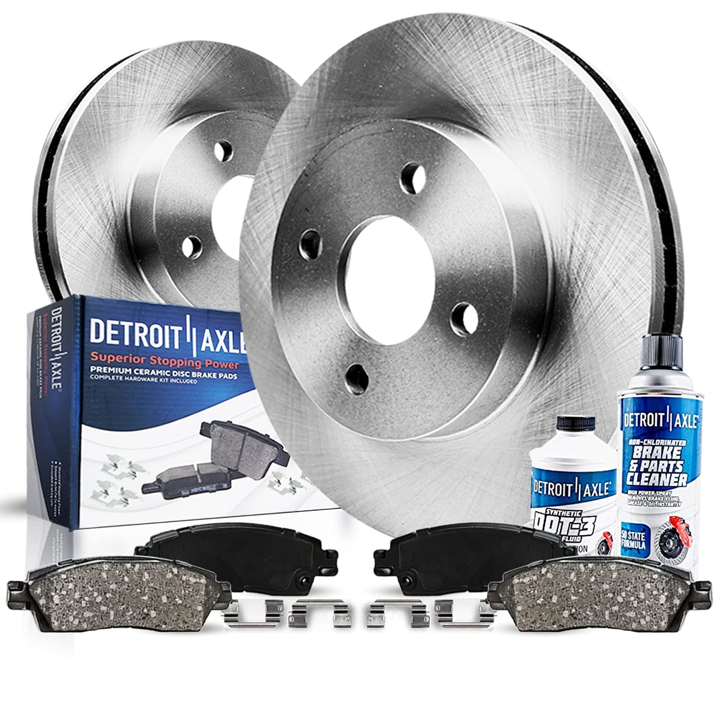 Detroit Axle - Kit de freno trasero para Dodge Grand Caravan Journey Chrysler Town & Country Frenos de repuesto Rotores y pastillas de freno de cerámica: Rotor de 12.91 pulgadas