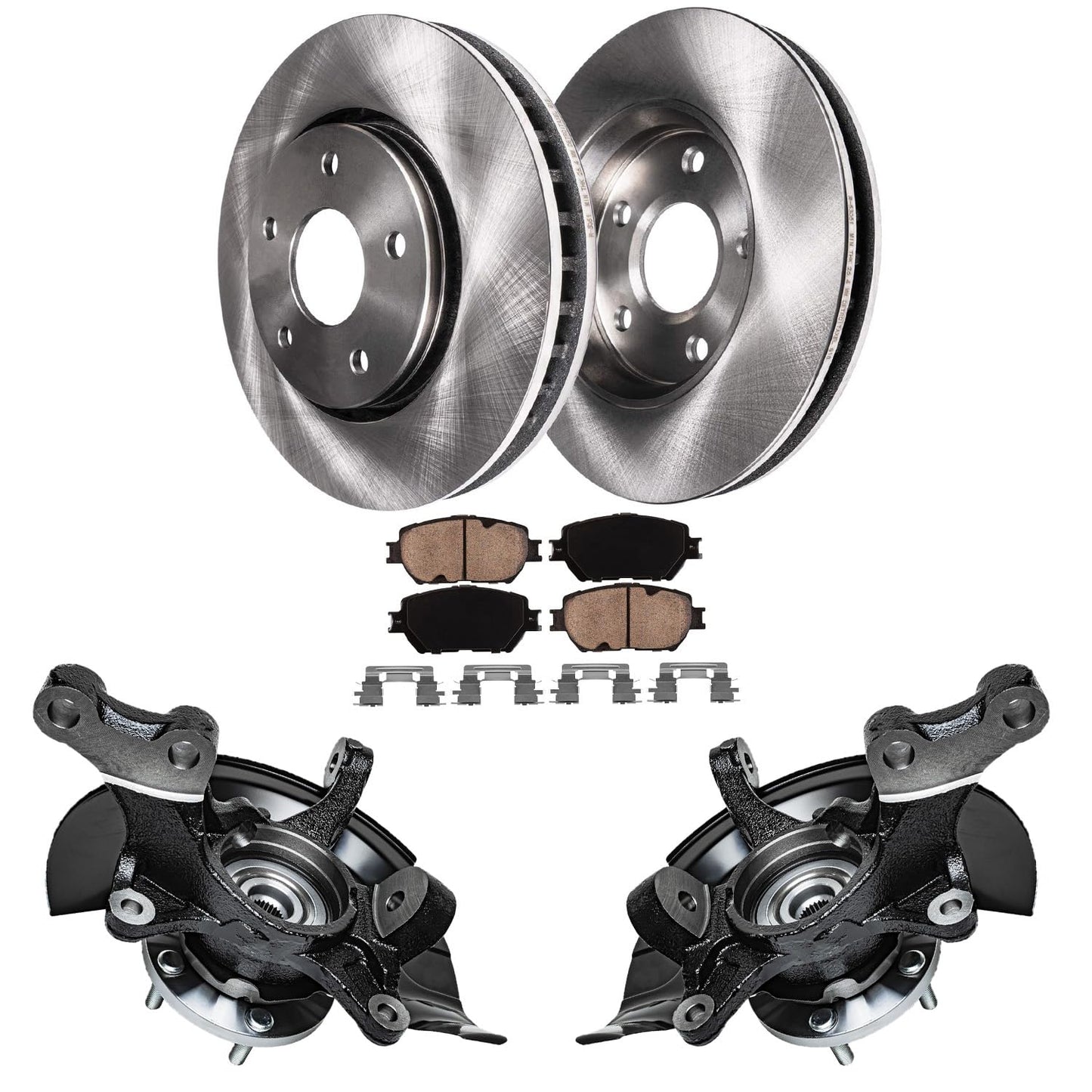 Detroit Axle - 6pc Rear Brake Kit for 2005-2016 Honda CR-V 2010-2018 RDX 2010 2011 2012 2013 2014 2015 2016 Disc Brake Rotors Ceramic Brakes Pads Replacement