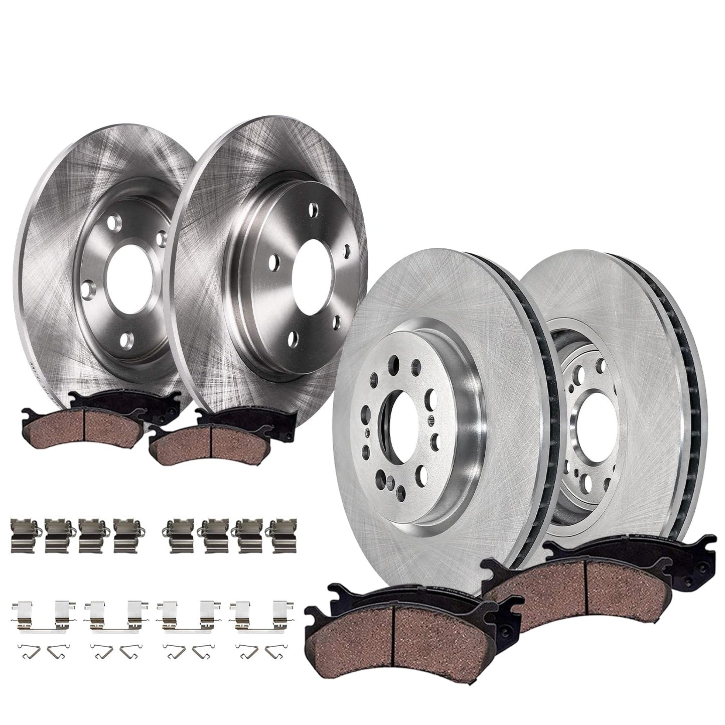 Detroit Axle - Brake Kit for Toyota 2006-2018 RAV4, 2010-2012 Lexus HS250h | Disc Brake Rotors Ceramic Brake Pads 2011 Front and Rear Replacement 10.83" inch Front 11.06" inch Rear Rotors