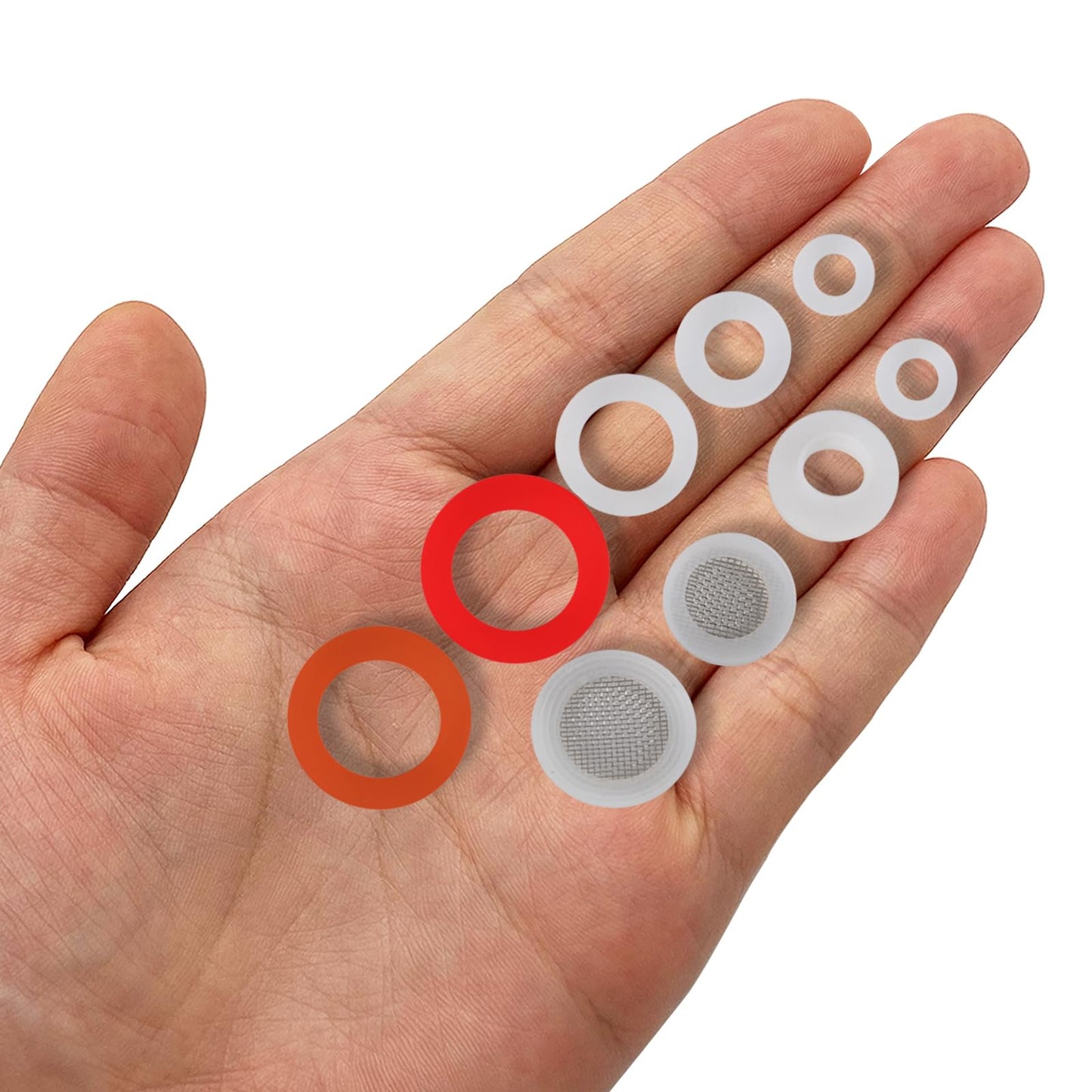 ZDBB 80 Pcs Garden Hose Gasket Rubber Seal, Fits All Standard 3/4 Inch Outdoor Hose Fittings with Heavy Duty Red and Black Self-Locking Tabs to Hold The Gasket Securely in The Fitting