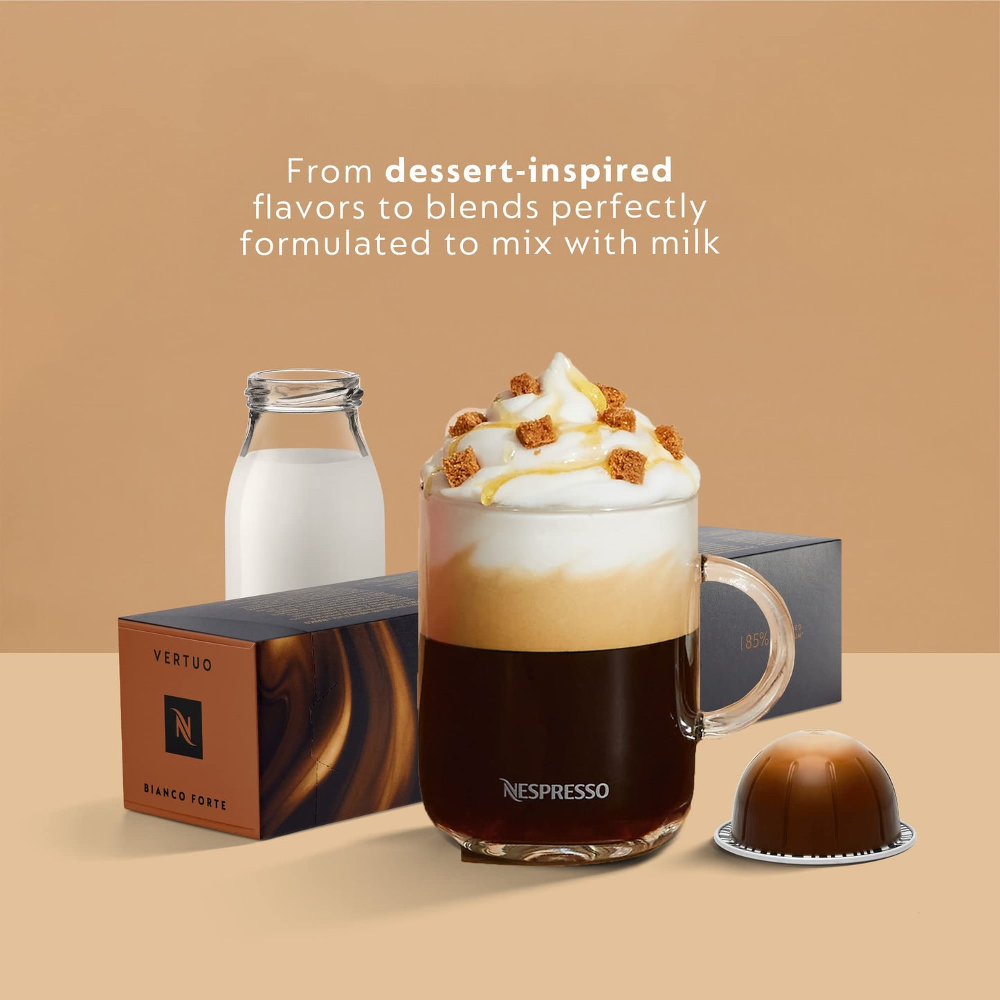 Nespresso Vertuo Pop+ Deluxe Coffee and Espresso Maker by De'Longhi, Black Matte Dark Chrome