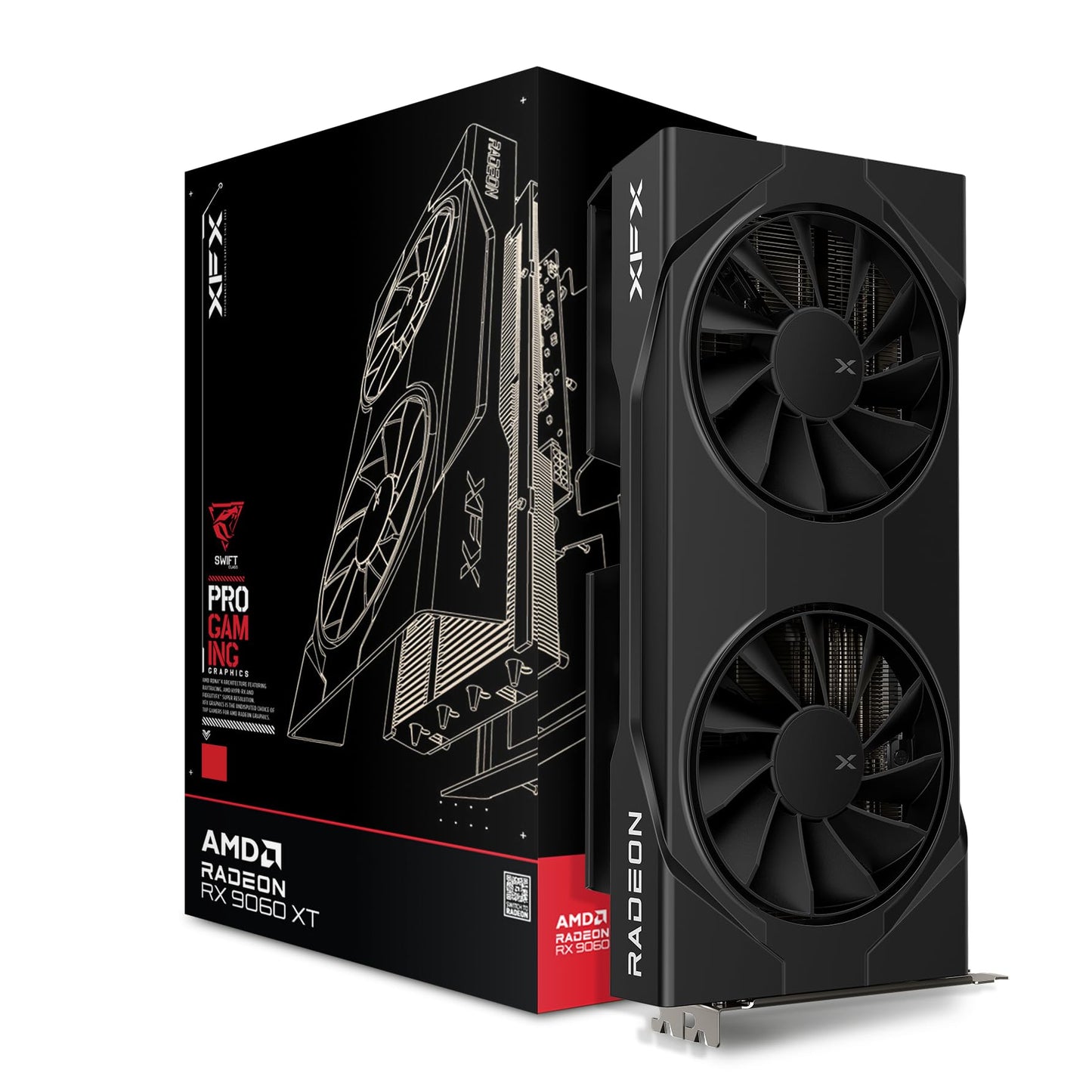 XFX Quicksilver AMD Radeon RX 9070XT Gaming Edition with 16GB GDDR6 HDMI 3xDP, RDNA 4 RX-97TQICKBA, Graphics Card, Compatible with Desktop PCs