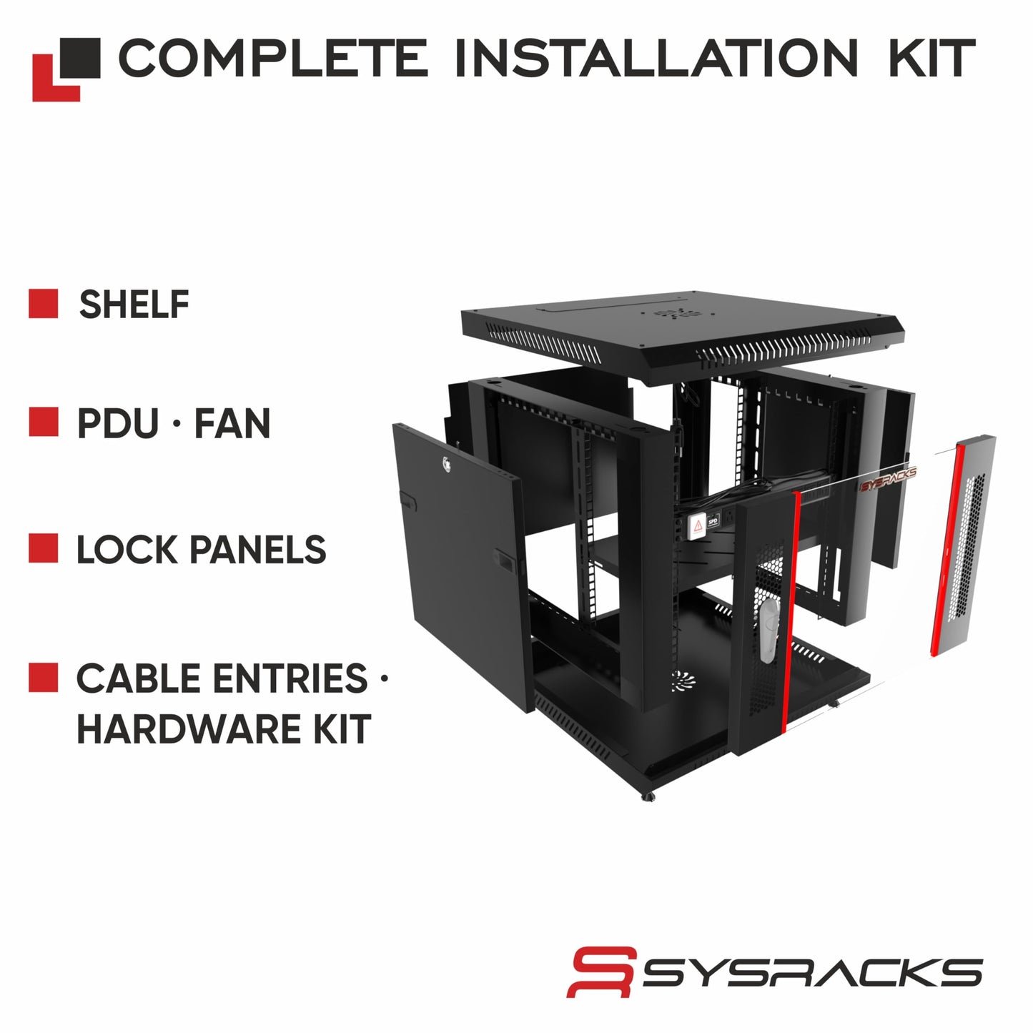 15U Server Rack Cabinet 35" Deep, Deployment-Ready Network Rack Enclosure with PDU, Fan & Shelf, Rolling IT Cabinet for Installers, AV Systems & Infrastructure