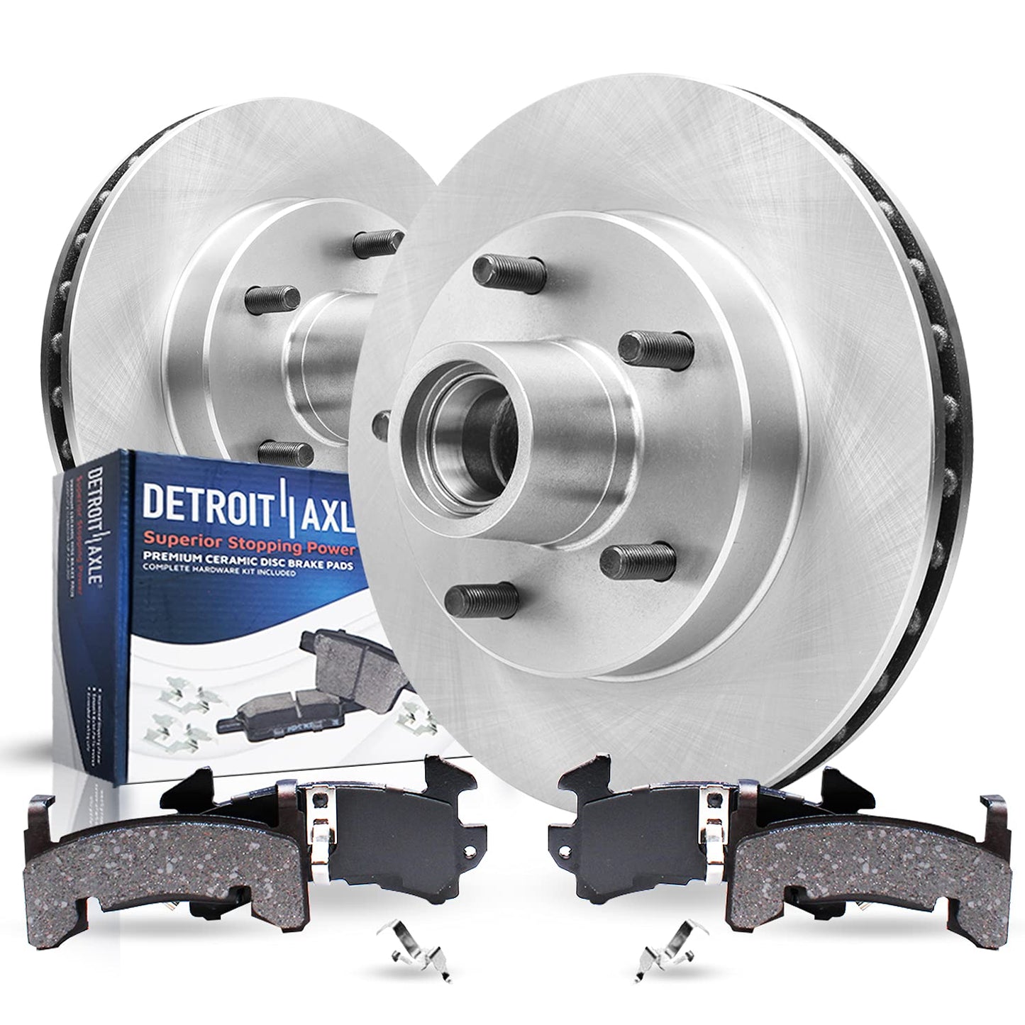 Detroit Axle - Front Brake Kit for 07-17 Toyota Lexus Camry ES350, 08-18 Avalon ES300h, 2008 2009 2010 2011 2012 2013 2014 2015 2016 2017 2018 Replacement Brakes Rotors Ceramic Brake Pads