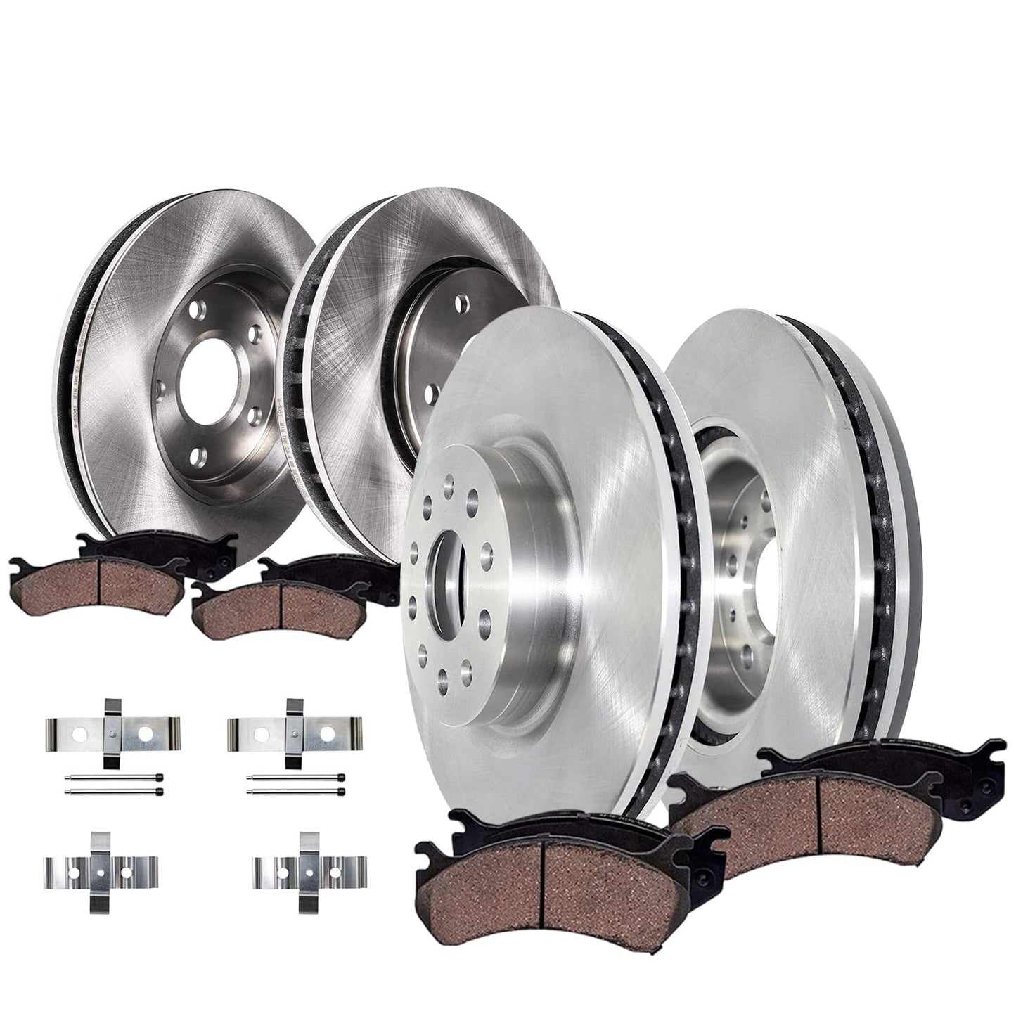 Detroit Axle - Brake Kit for Toyota 2006-2018 RAV4, 2010-2012 Lexus HS250h | Disc Brake Rotors Ceramic Brake Pads 2011 Front and Rear Replacement 10.83" inch Front 11.06" inch Rear Rotors