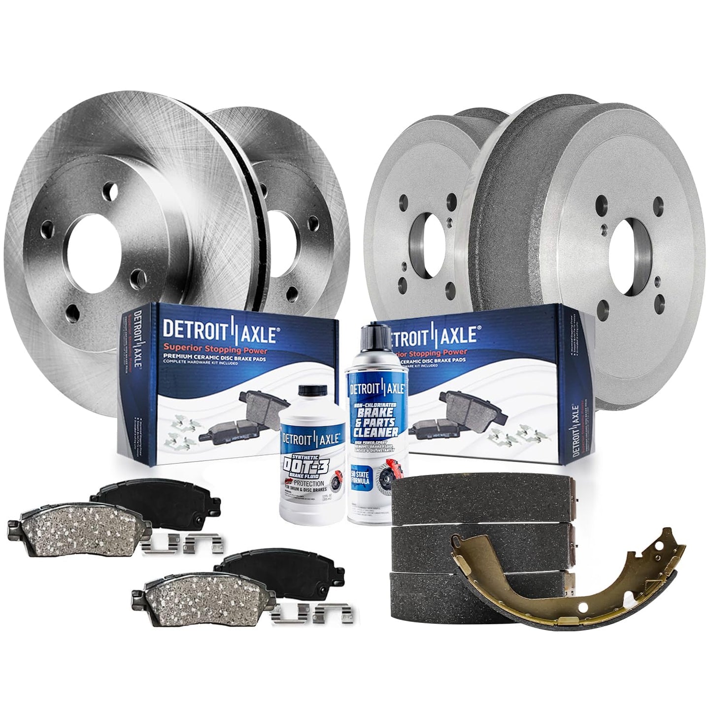 Detroit Axle - 6 Lugs Brake Kit for 12-20 Ford F-150 [with Manual Parking Brake] Ceramic Brakes Pads 2012 2013 2014 2015 2016 2017 2018 2019 2020: 13.78'' inch Front and 13.70'' inch Rear Brake Rotors