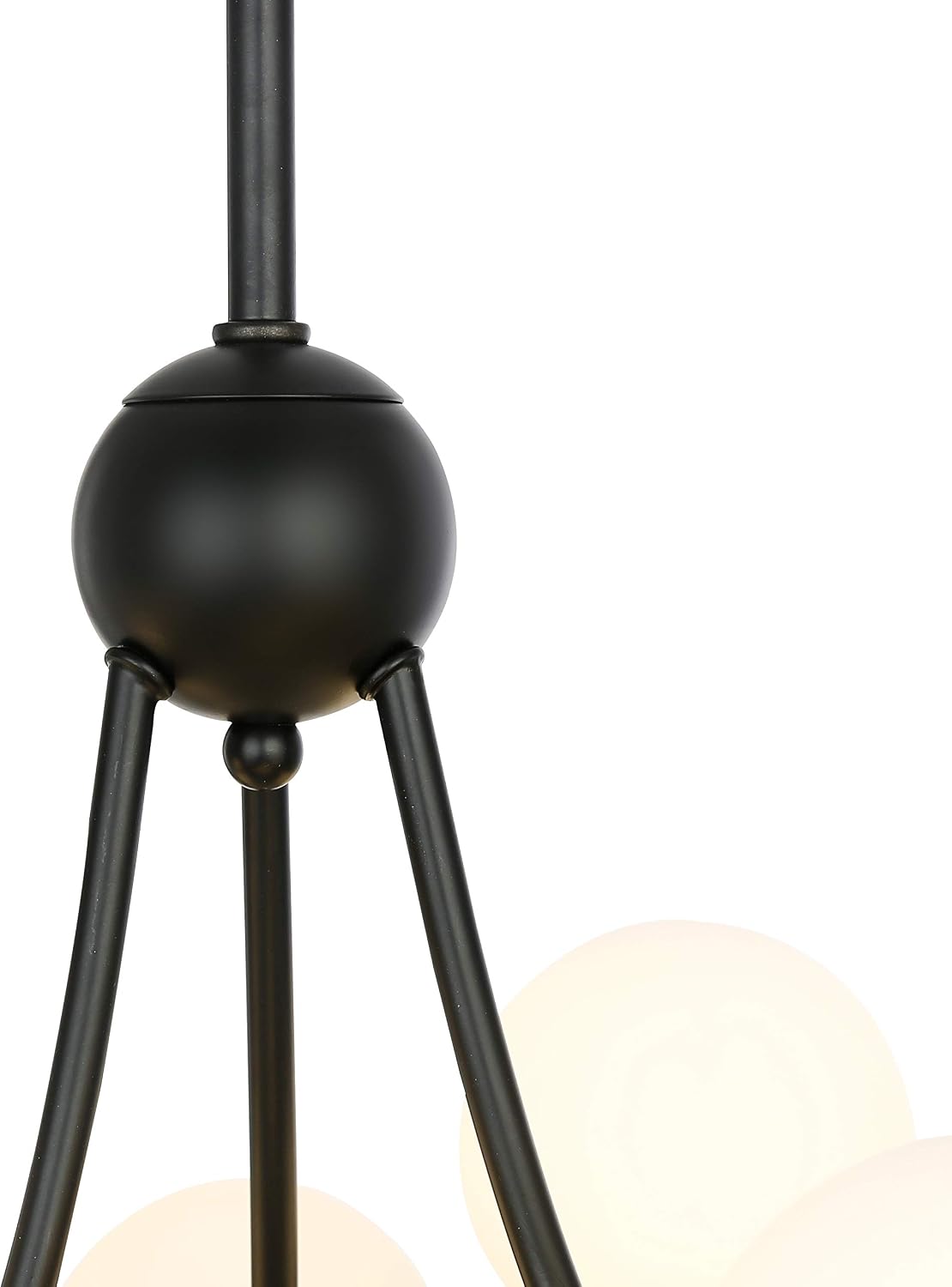 Light Society Trieste 12-Light Sphere Chandelier, Frosted Glass with Black and Gold Finish, Contemporary Mid Century Modern Style Lighting Fixture