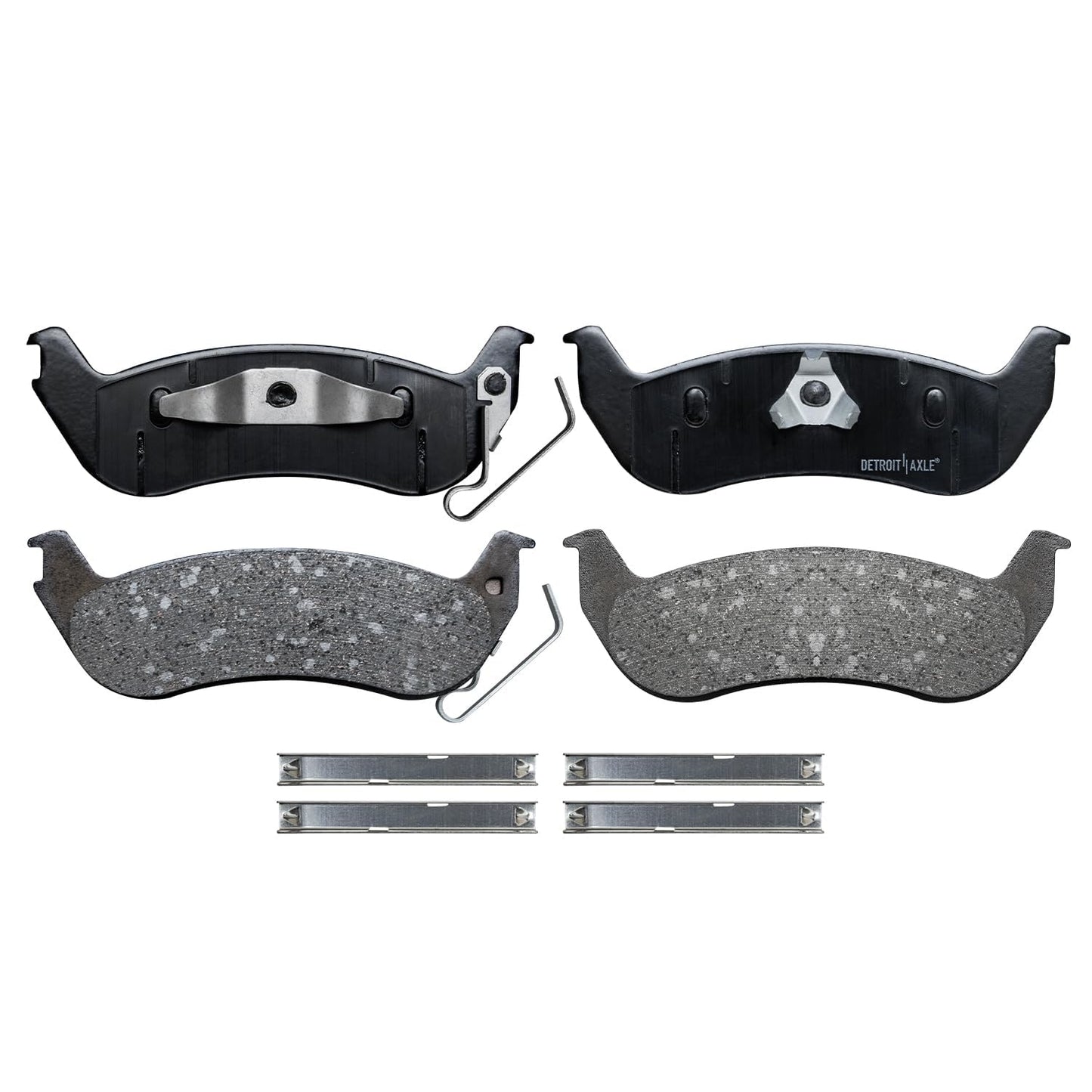 Detroit Axle - Rear Brake Pads for 2019-2024 Chevy Silverado 1500 GMC Sierra 1500, 2021-2024 Tahoe Suburban Yukon XL Cadillac Escalade ESV, Canyon LYRIQ Colorado, Ceramic Brake Pads with Hardware