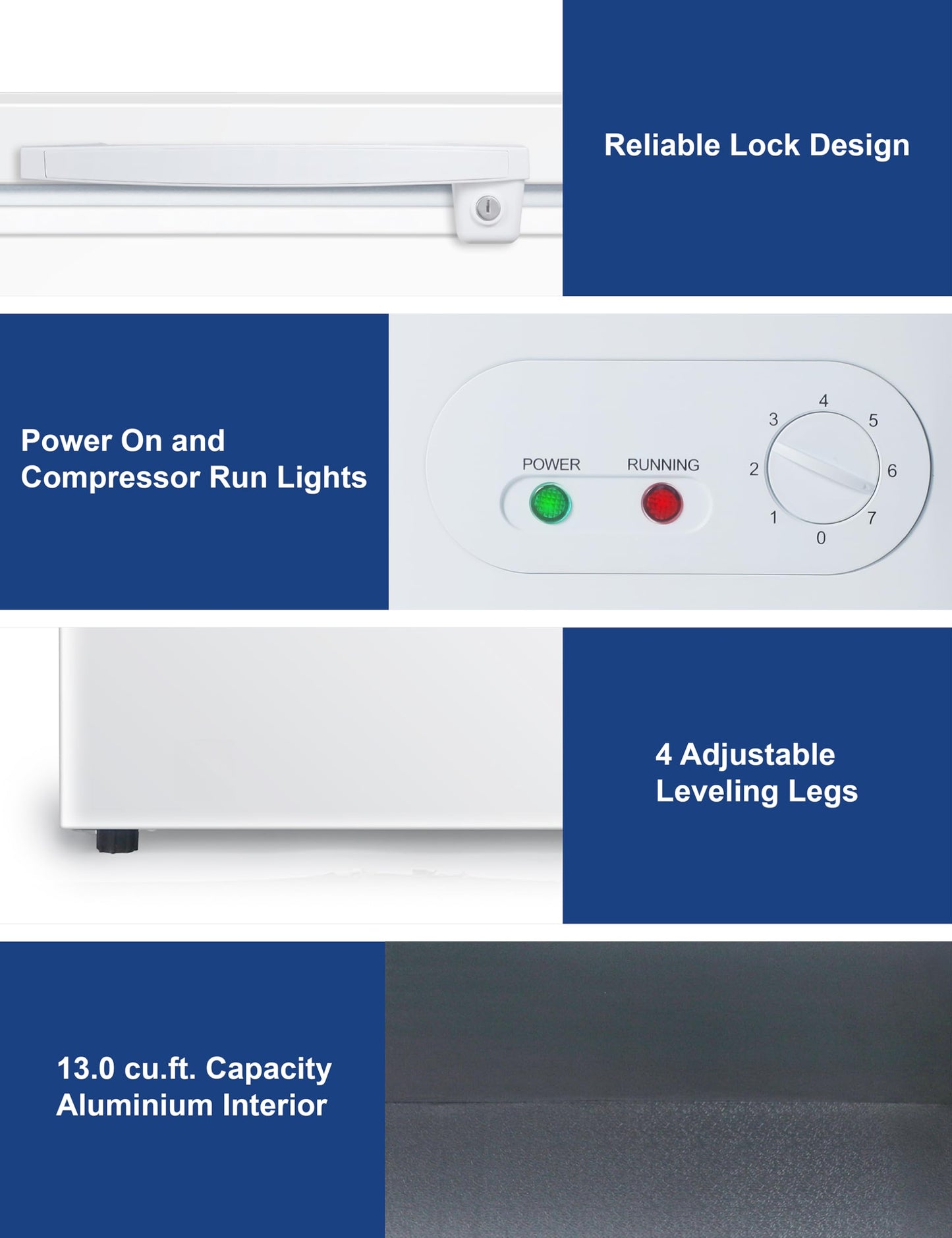 BLACK+DECKER 19.8 Cu. Ft. Chest Freezer, Deep Freezer with Top Opening, Freezer Chest with 2 Removable Storage Baskets, Mechanical Temperature Control, Manual Defrost, R600a Refrigerant,BCF1980E,White