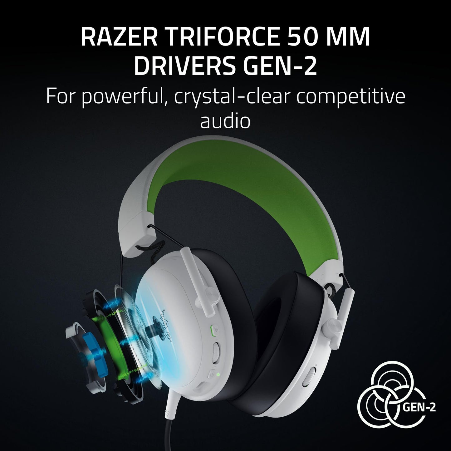 Razer BlackShark V3 X HyperSpeed Wireless Gaming Headset for PC: 50mm Drivers - Cardioid Mic - 2.4 GHz, Bluetooth, USB - Works with Mac, PS5, Nintendo Switch, Smartphone - 70 Hr Battery - Black