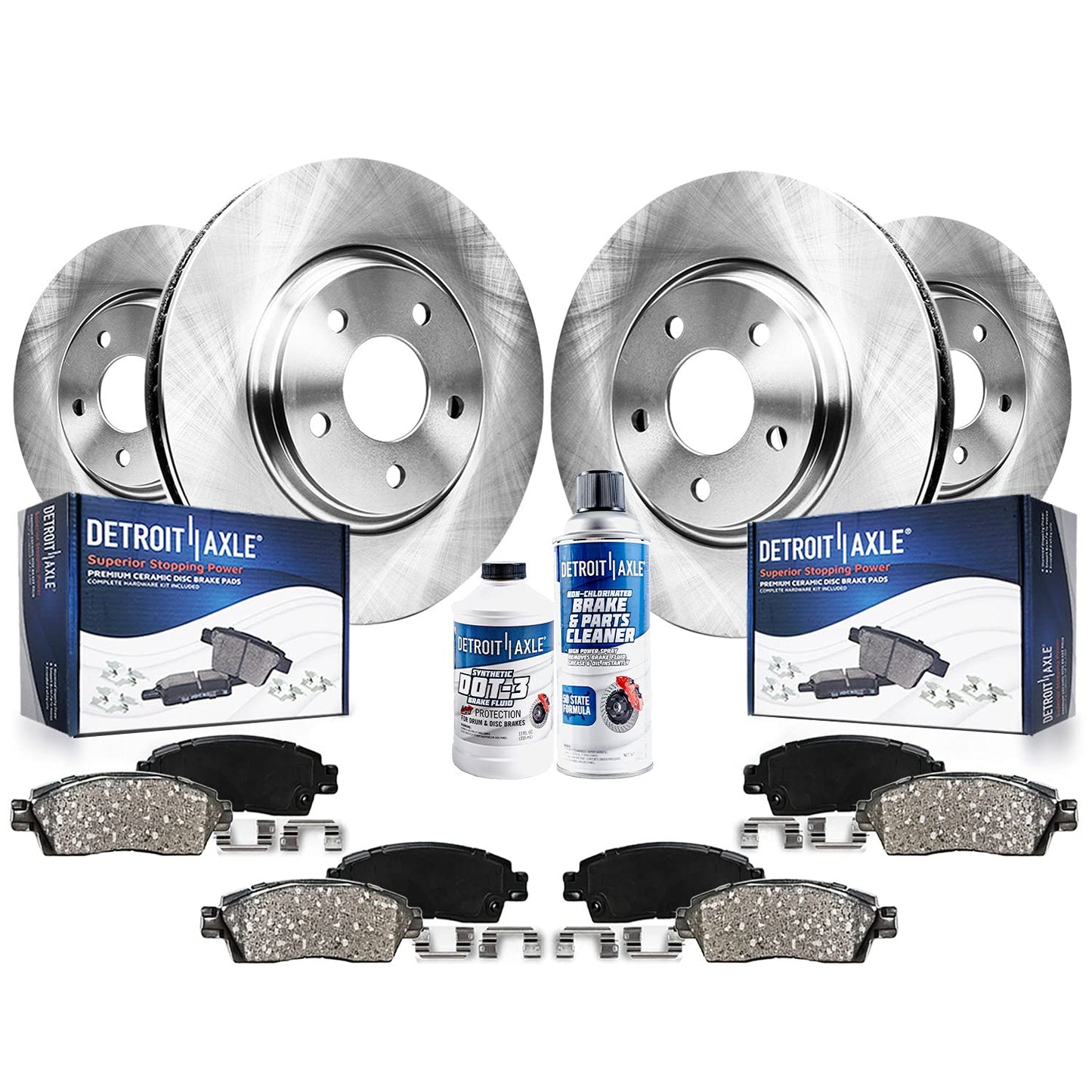 Detroit Axle - Brake Kit for Nissan Pathfinder Murano INFINITI QX60 X35, Disc Rotors Ceramic Pads 2013-2021 Replacement: 12.60" Front and 12.13" Rear Rotor