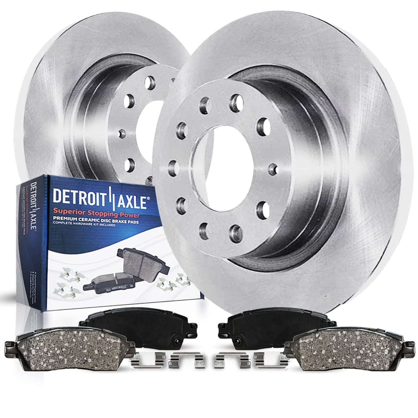 Detroit Axle - Front Brake Kit for 07-17 Toyota Lexus Camry ES350, 08-18 Avalon ES300h, 2008 2009 2010 2011 2012 2013 2014 2015 2016 2017 2018 Replacement Brakes Rotors Ceramic Brake Pads