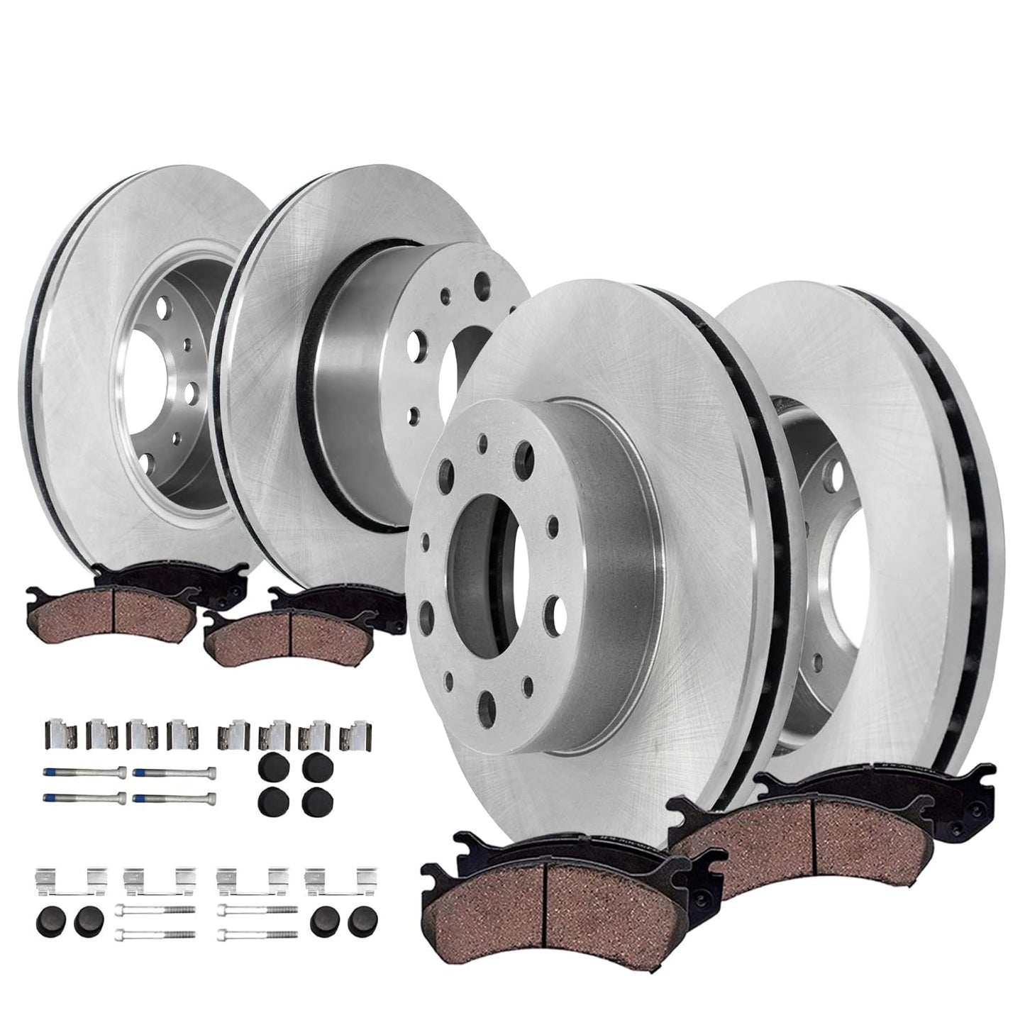 Detroit Axle - Brake Kit for Dodge Avenger Caliber Jeep Patriot Compass Chrysler 200 Sebring Replacement Disc Brake Rotors Ceramic Brakes Pads 5 Lugs: 11.57" inch Front and 10.31" inch Rear Rotors