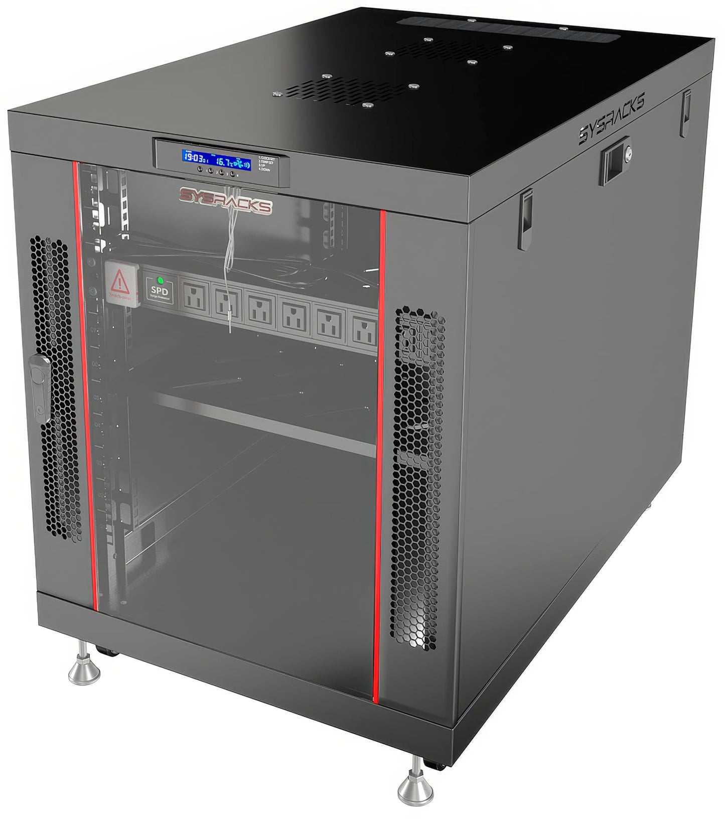 19" Server Rack Cabinet 18U – 35" Deep Network Cabinet Enclosure with Glass Door, Locking Panels, Cooling Fans, PDU & Shelf, IT Rack for Servers, Switches, AV Equipment