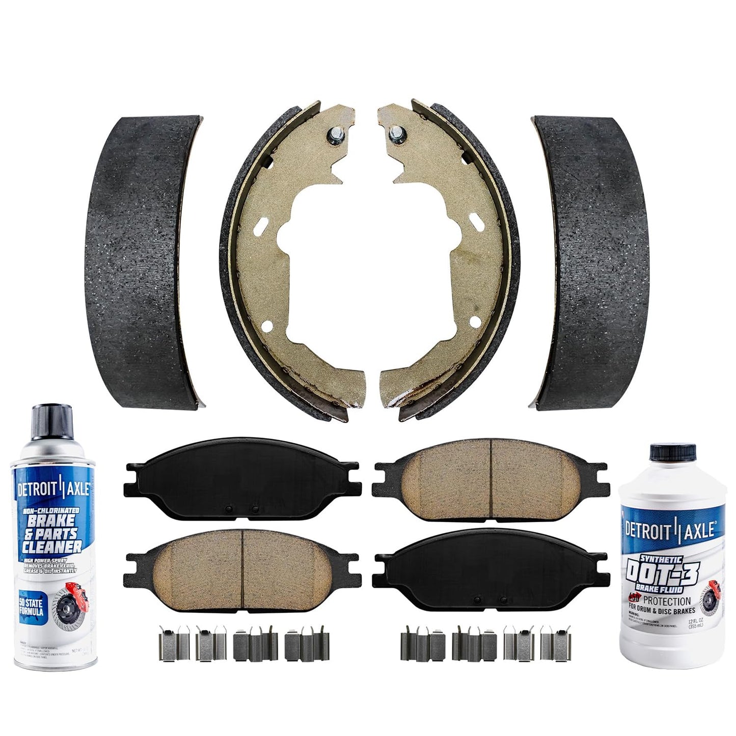 Detroit Axle - 4WD Brake Kit for 2012-2022 Ford F-250 Super Duty 2013-2022 F-350 Super Duty, 14.29" inch Front Rear Drilled Slotted Brake Rotors Ceramic Brakes Pads Replacement