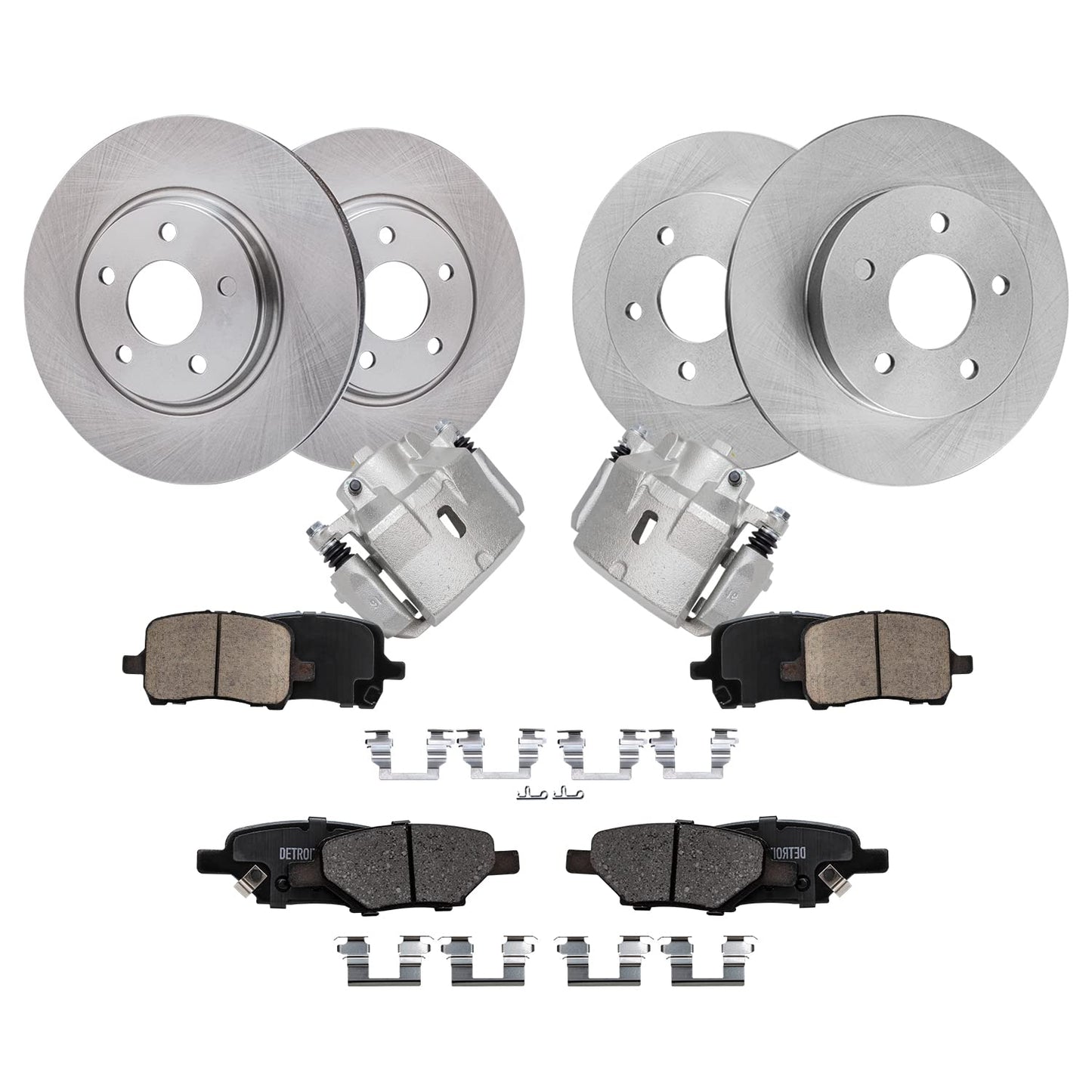 Detroit Axle - Brake Kit for Subaru Impreza Forester Legacy Outback 11.54'' inch Front & 11.26" inch Rear Disc Brake Rotors Ceramic Brake Pads Front and Rear Replacement, Brakes and Rotors