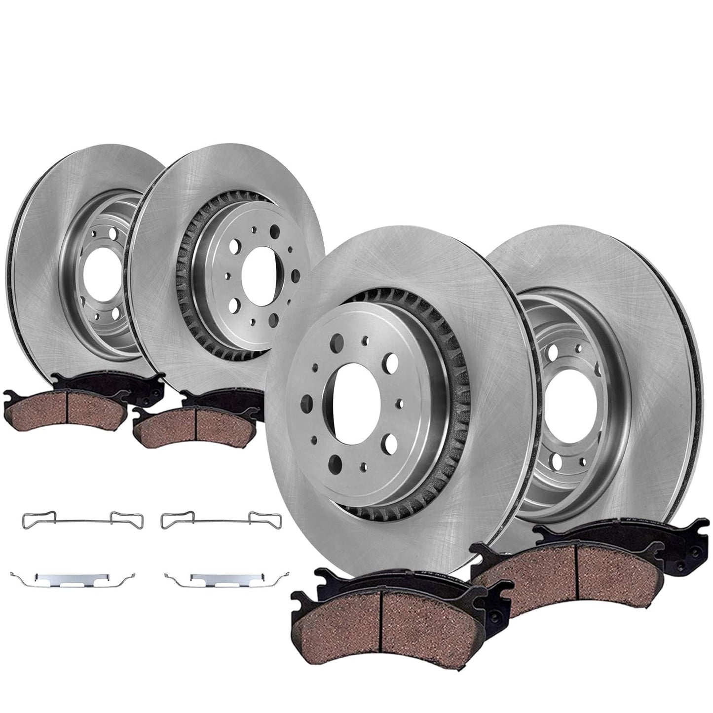 Detroit Axle - Brake Kit for Dodge Avenger Caliber Jeep Patriot Compass Chrysler 200 Sebring Replacement Disc Brake Rotors Ceramic Brakes Pads 5 Lugs: 11.57" inch Front and 10.31" inch Rear Rotors