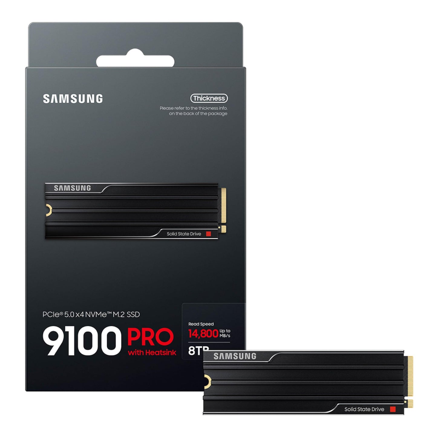 Samsung SSD 9100 PRO 2TB, PCIe 5.0x4 M.2 2280, Seq. Read Speeds Up to 14,700MB/s, Best for AI Computing, Gaming and Heavy Duty Workstations (MZ VAP2T0B/AM)