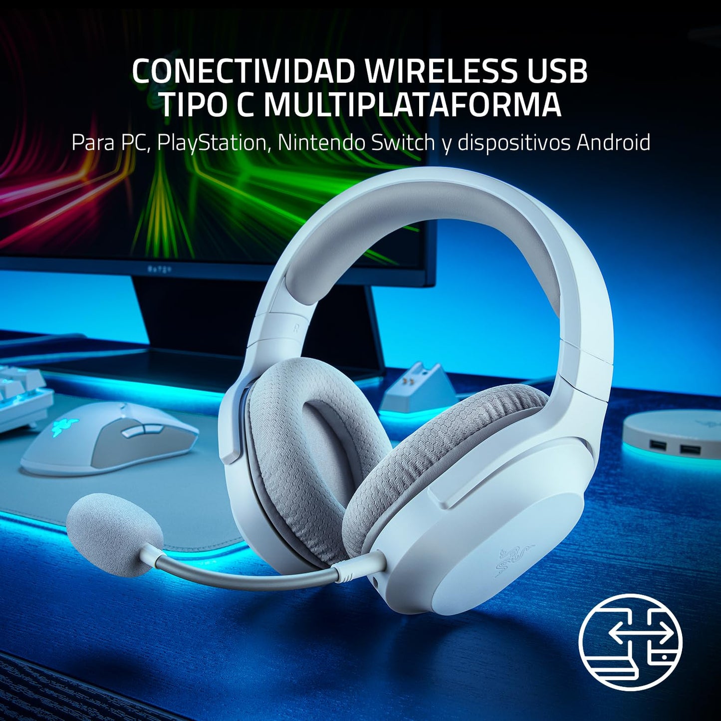 Razer Barracuda X Wireless Gaming & Mobile Headset (PC, PlayStation, Switch 2, Android, iOS): 2.4GHz Wireless + Bluetooth - Lightweight - 40mm Drivers - Detachable Mic - 50 Hr Battery - Black