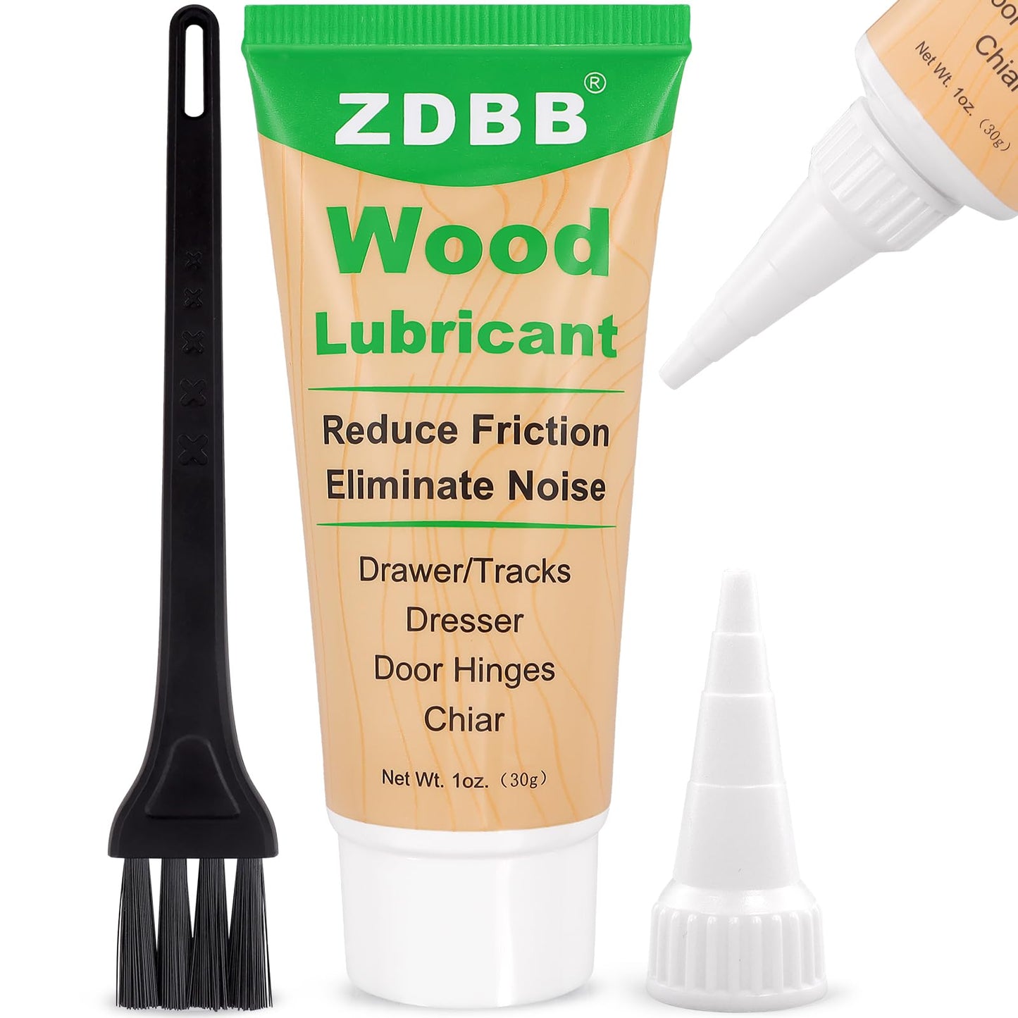 ZDBB Wood Drawer Wax Lubricant Paste Door Lubricant Wear-Resistant Eliminate Sticking Noise Loosen Drawer Slide Grease for Wood Furniture, Window Track, Sliding Glass Doors, Hinges, 1 oz 1-Pack