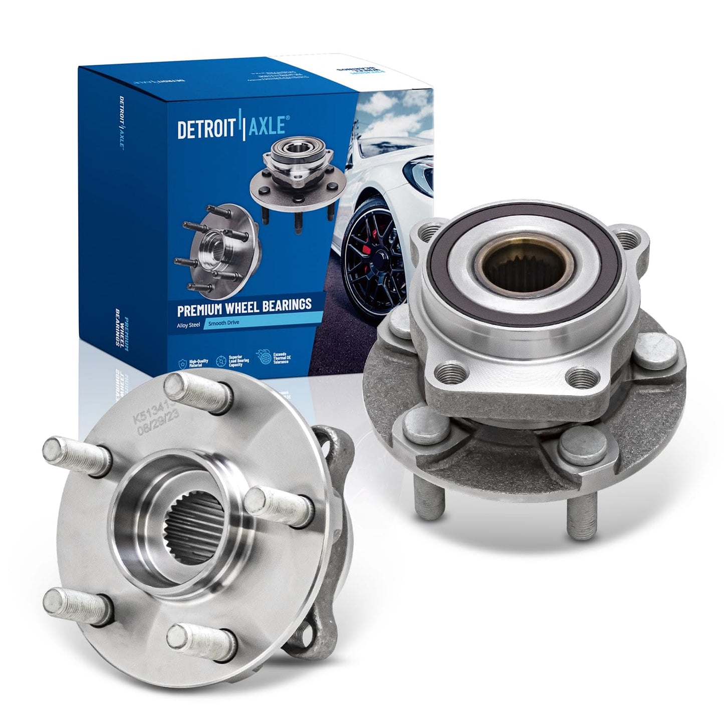 Detroit Axle - Pair 2WD Front Wheel Bearing Hub Assembly for 99-06 Chevy Silverado Sierra 1500, 00-06 Suburban 1500 Tahoe Yukon GMC Yukon XL 1500, 02-06 Cadillac Escalade 6 Lugs [with ABS]