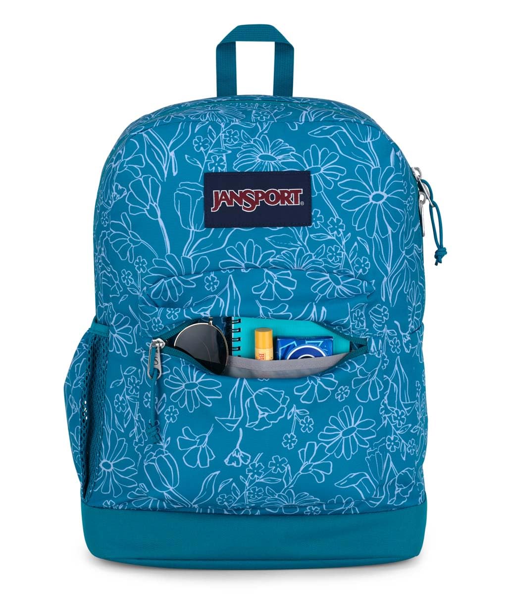 JanSport Cross Town Plus Backpack - Large Main Compartment, Side Water Bottle Pocket, 15-Inch Padded Laptop Sleeve - Black