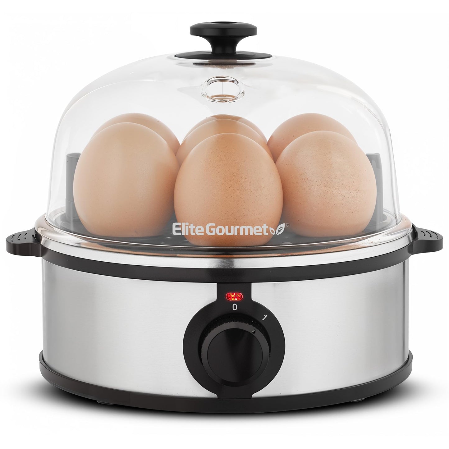 Elite Gourmet EGC115B Easy Egg Cooker Electric 7-Egg Capacity, Soft, Medium, Hard-Boiled Egg Cooker with Auto Shut-Off, Measuring Cup Included, BPA Free, Classic Black