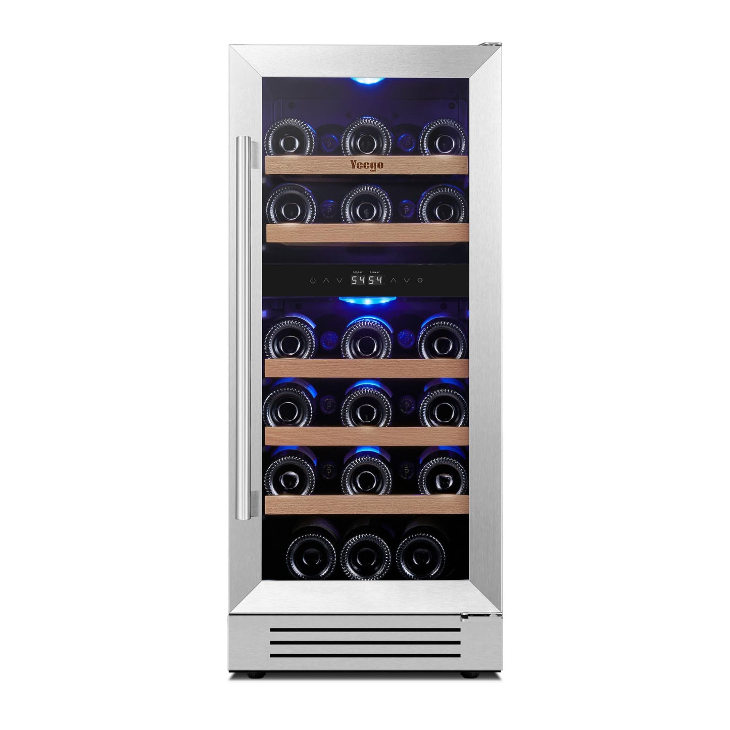 Yeego 24'' Wine Cooler Refrigerator - 52 Bottles Wine Fridge, 40-65°F Dual Zone Wine Refrigerator With Glass Door, Built-In/Freestanding/Under Counter, Adjustable Shelves Fridge for Home Bar Office