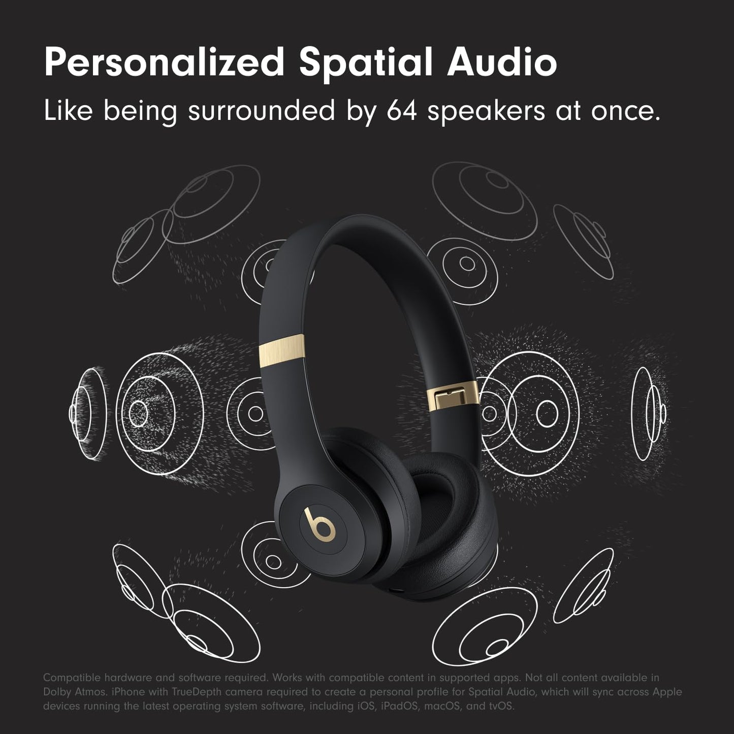 Beats Solo 4 - Wireless On-Ear Bluetooth Headphones, Up to 50-Hour Battery Life, Ultra-Lightweight Comfort, Powerful and Balanced Sound, Apple & Android Compatible - Matte Black