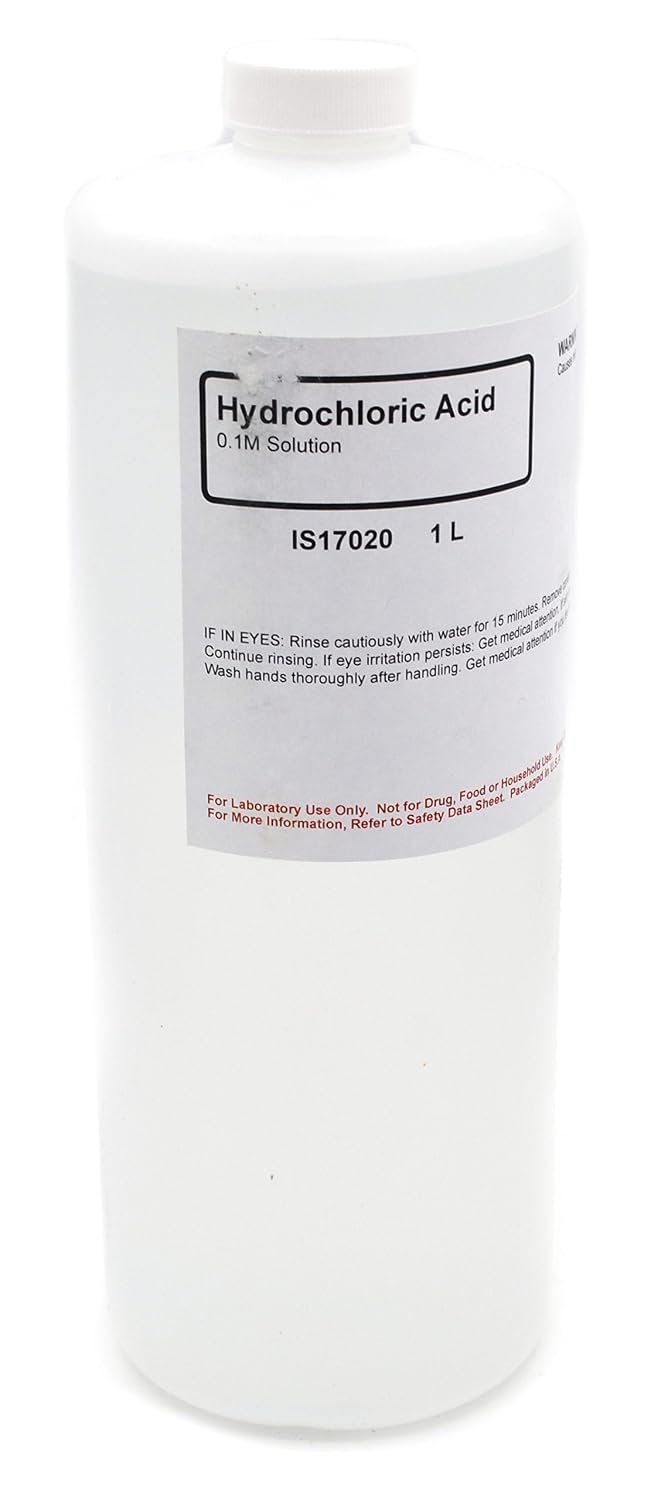 ALDON Innovating Science 0.1M Hydrochloric Acid, 1L Excellent for Chemistry or Refinement Experiments - The Curated Chemical Collection