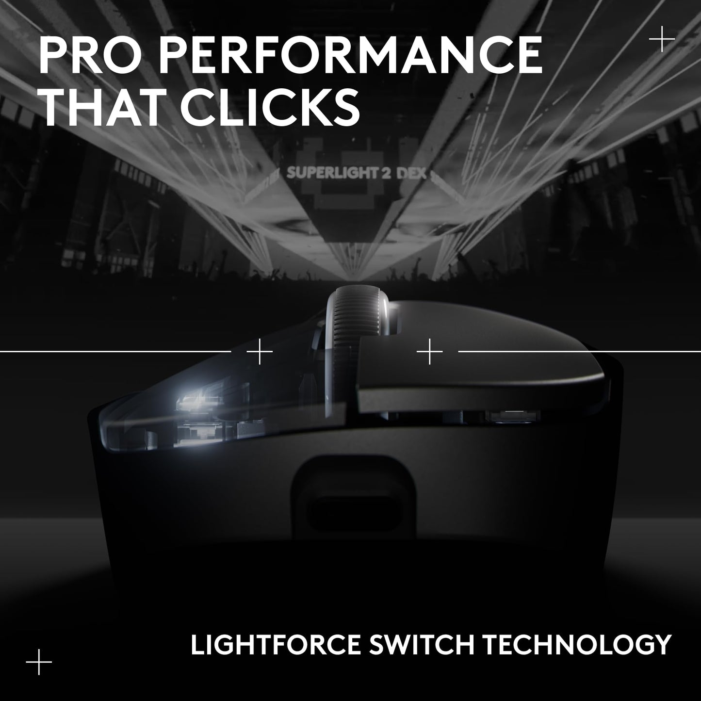 Logitech G PRO X Superlight 2 Wireless Gaming Mouse - Black | 60g, Symmetrical Shape, <8 kHz Polling, 44K DPI, PowerPlay Wireless Charging Supported, USB-C, 5 Buttons, For PC/Mac