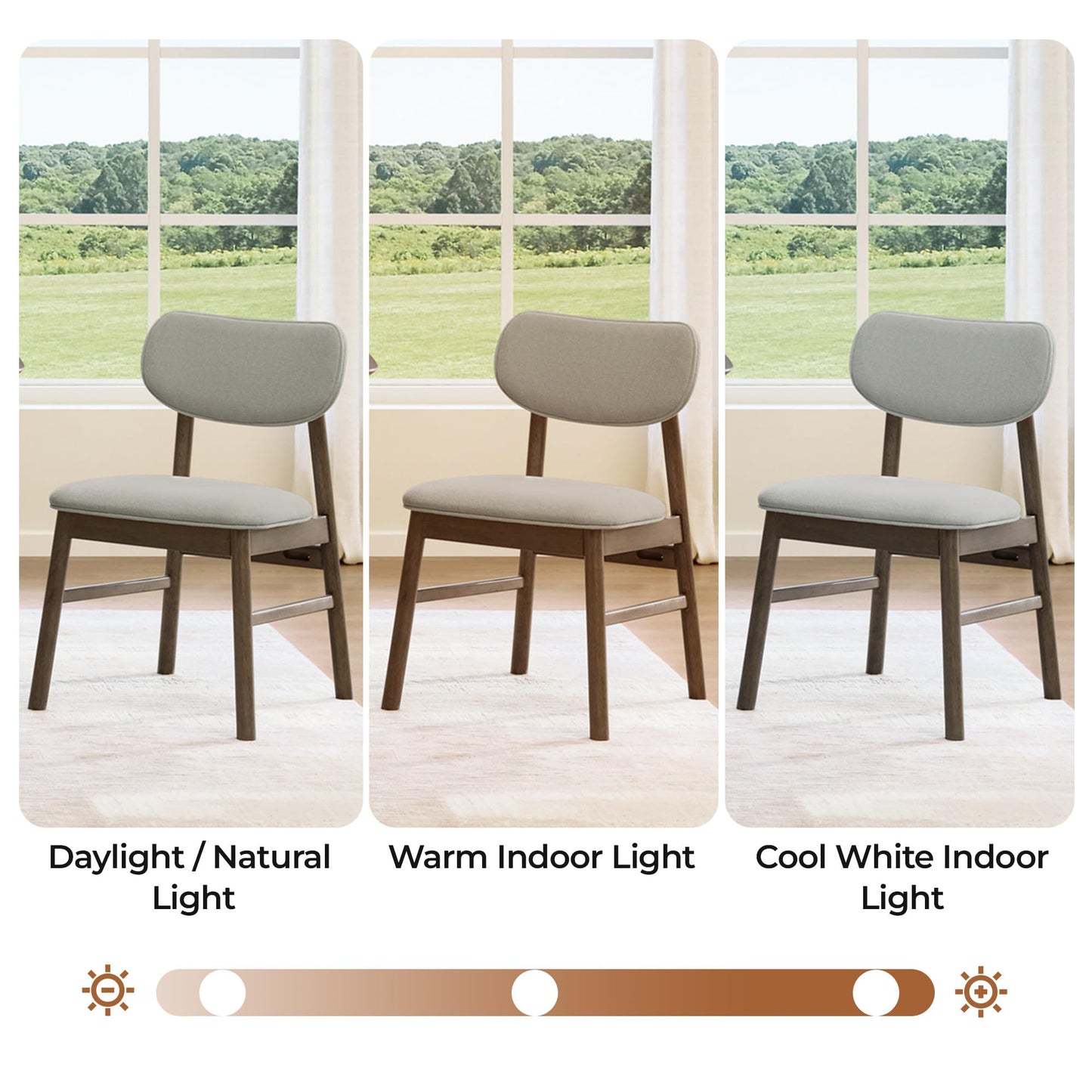 CHITA Soild Wood Dining Chairs Set of 4, Mid Century Modern Walnut Wood Kitchen Chairs with Curved Backrest, Dining Room Chair for Kitchen, Restaurant