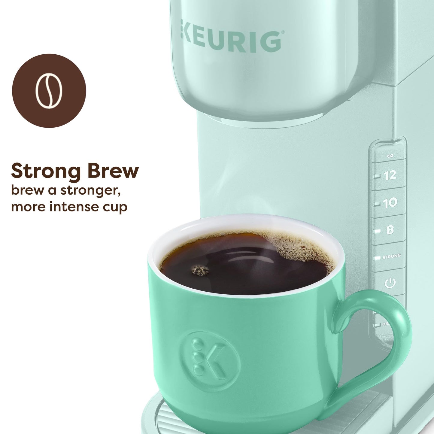 Keurig K-Express Single Serve K-Cup Pod Coffee Maker, 3 Brew Sizes, Strong Button Feature, 42oz Removable Reservoir, Mint