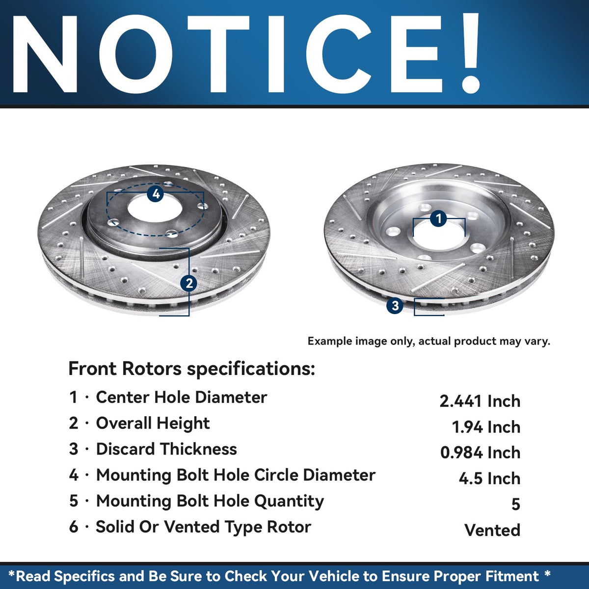 Detroit Axle - Brake Kit for 12-17 Toyota Camry 13-18 Avalon Lexus ES350