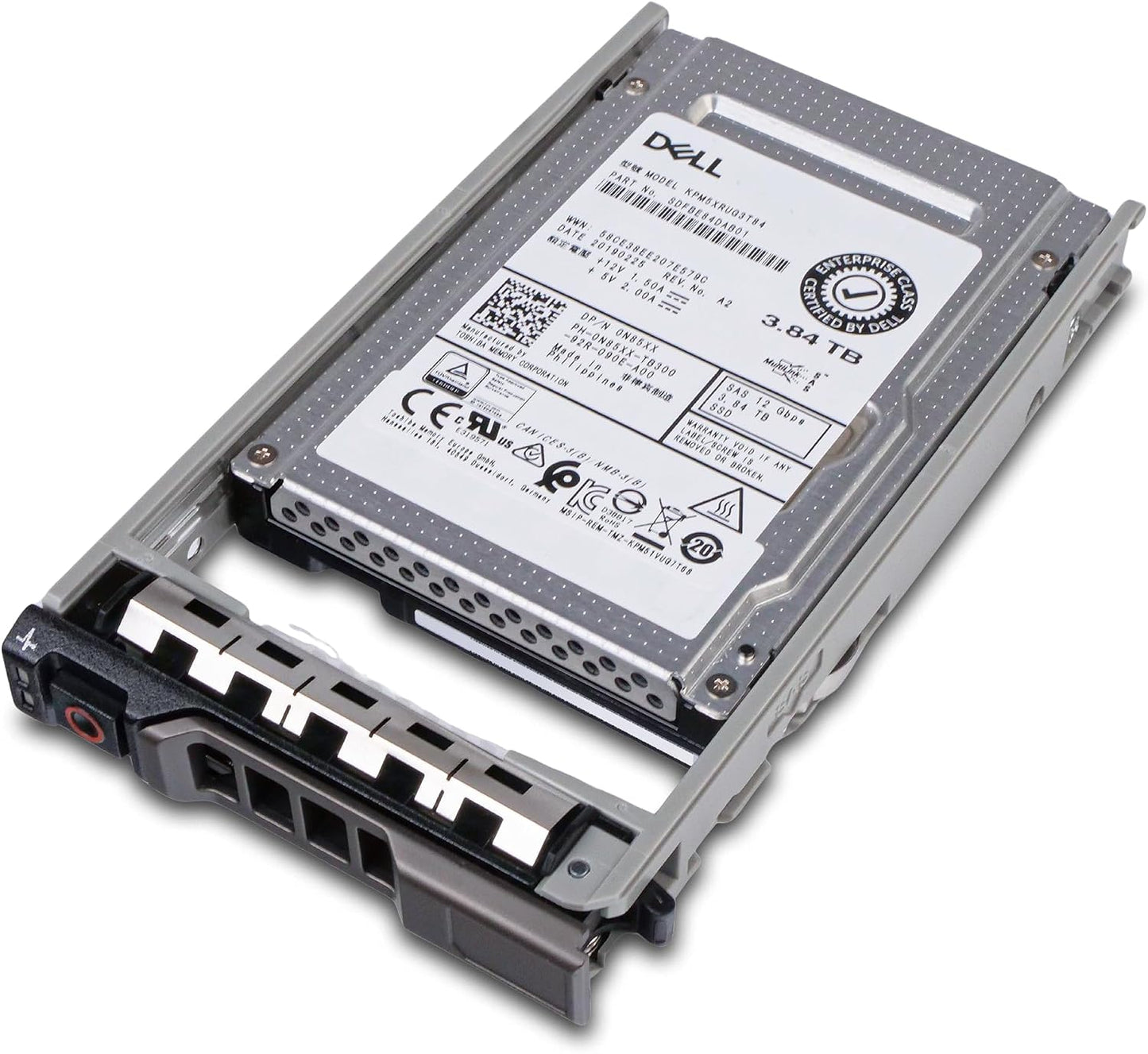 Dell 3.84TB SAS 12Gb/s TLC 2.5in Enterprise PowerEdge Read-Intensive SSD for: R630, R730, R730xd, R830, R930, R620, R720, R720xd, R520, R420 0N85XX G13 (Renewed)