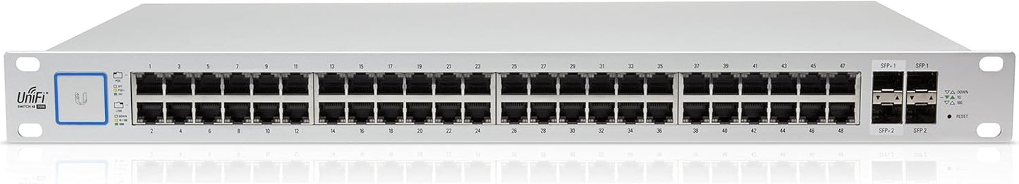 Ubiquiti UniFi Switch 48 Port US-48-750W Managed PoE+ Gigabit Switch with SFP 750W (Renewed)