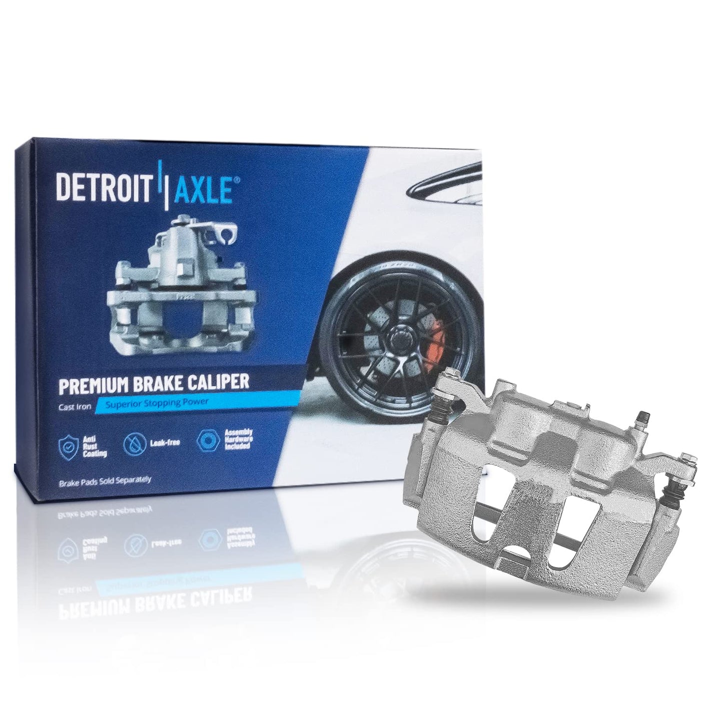 Detroit Axle - Front Brake Kit for Chevy GMC Silverado Sierra 2500HD 3500, Avalanche 2500, Sierra 3500HD, Express Savana 3500 4500 Drilled Disc Brakes Rotors Ceramic Brake Pads Replacement:12.8" inch