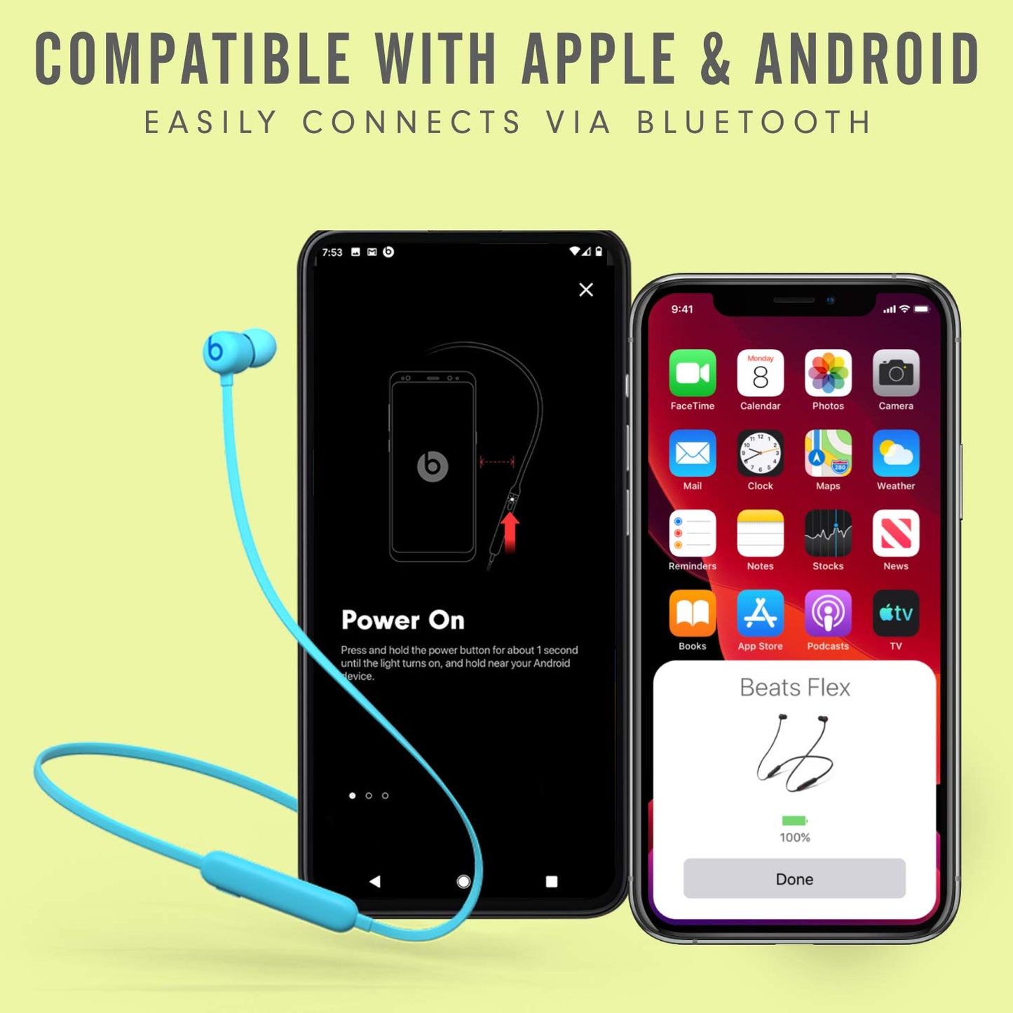 Beats Flex Wireless Earbuds - Apple W1 Headphone Chip, Magnetic Earphones, Class 1 Bluetooth, 12 Hours of Listening Time, Built-in Microphone - Black