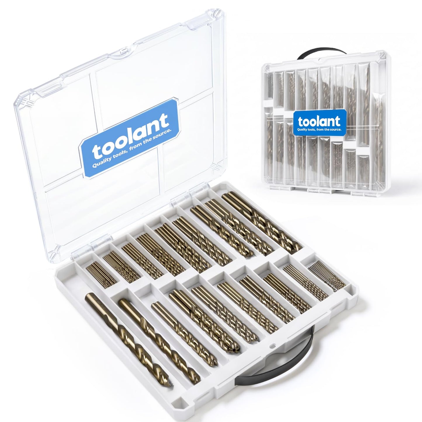 toolant Metric 19Pcs M35 Cobalt Drill Bit Set for Hardened Metal, Stainless Steel, Plastics, Wood, HSS Titanium Twist Jobber Metal Drill Bits Bulk 1mm-10mm, with Plastic Index Storage Case