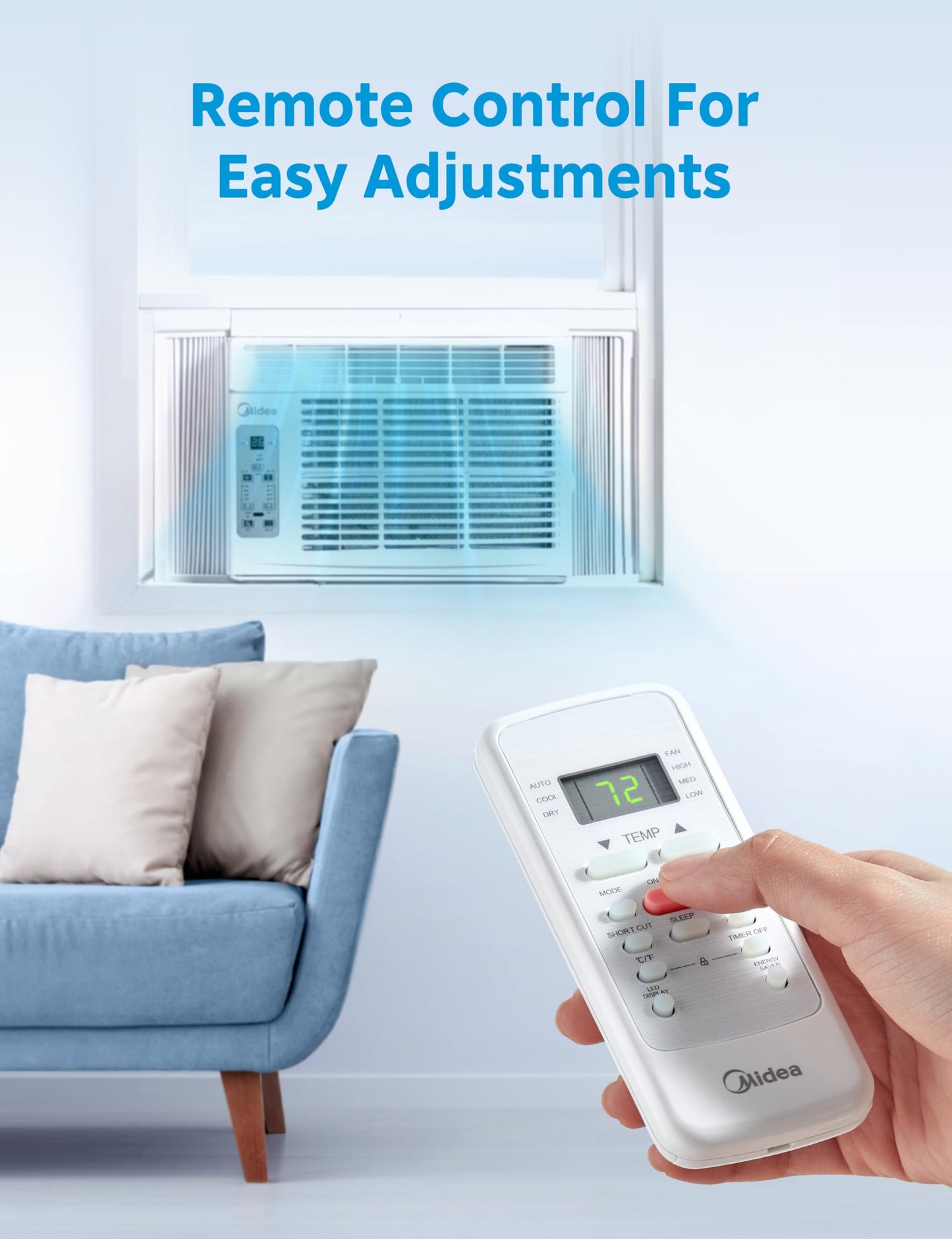 Midea 5,000 BTU EasyCool Small Window Air Conditioner - Cool up to 150 Sq. Ft. with Easy-to-Use Mechanical Controls and Reusable Filter, Perfect for Small Bedroom, Living Room, Home Office