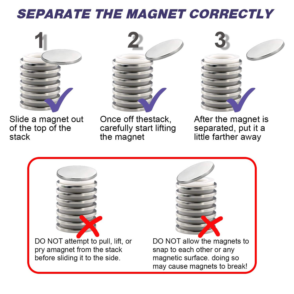 E BAVITE 100 Pack Strong Magnets with Adhesive Backing Powerful