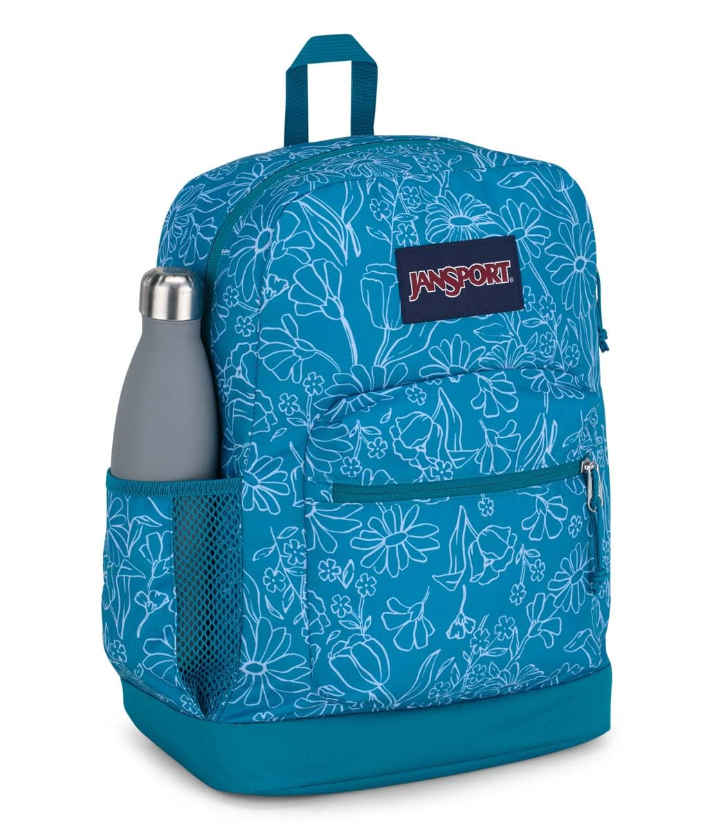 JanSport Cross Town Plus Backpack - Large Main Compartment, Side Water Bottle Pocket, 15-Inch Padded Laptop Sleeve - Black
