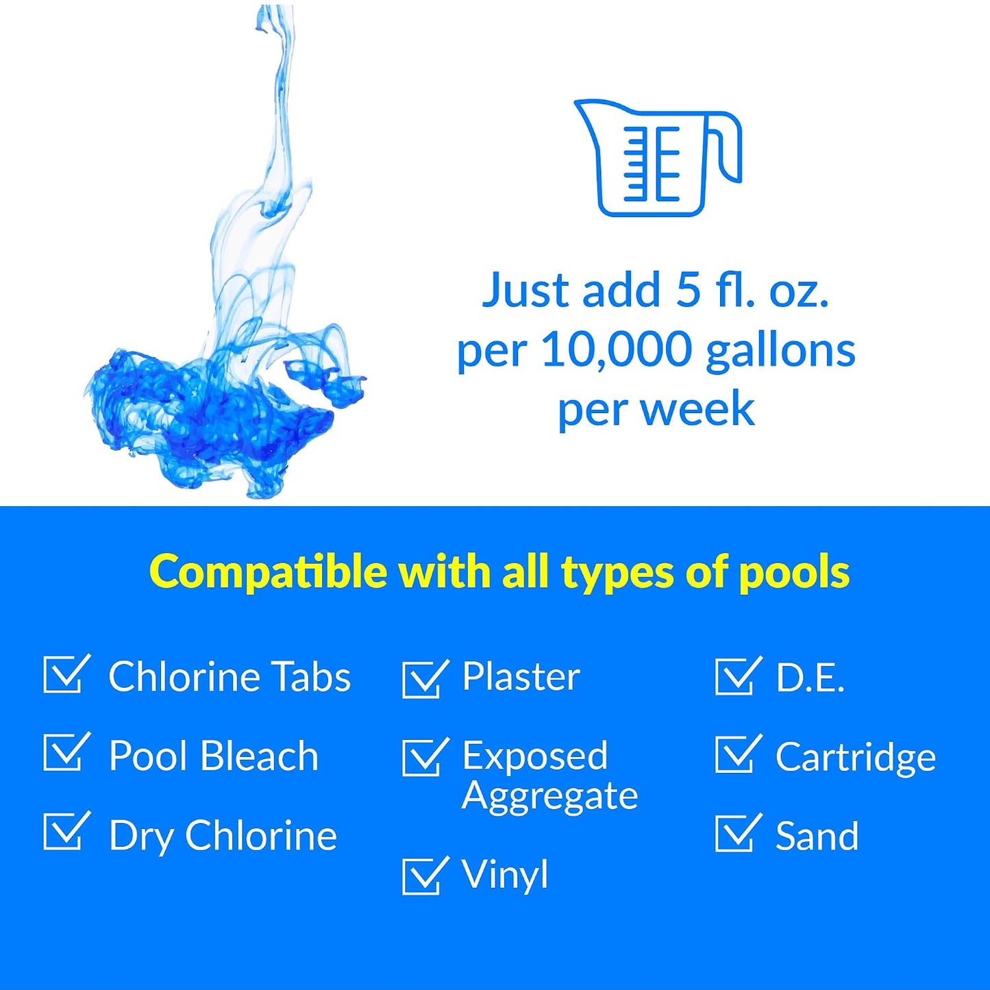 United Chemical No Mor Problems Preventative Pool Algaecide & Water Clarifier - Non-Staining, pH Independent Algae Prevention, 1 Quart (2-Pack)